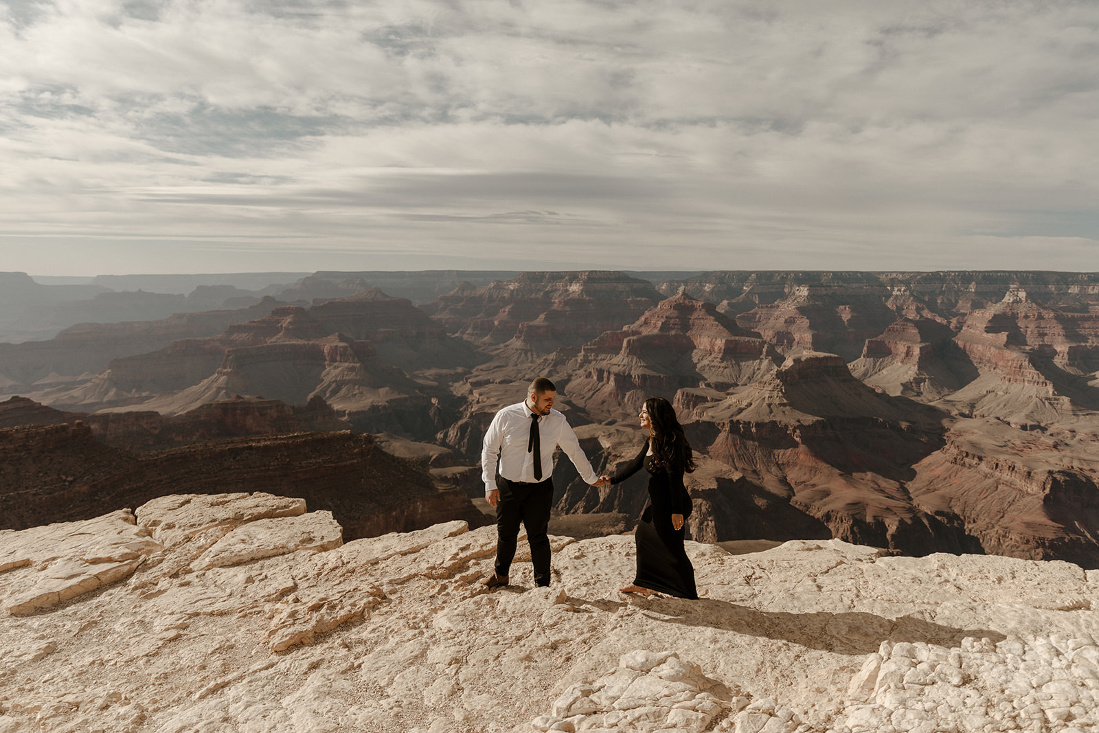 formal wear landscape Grand Canyon Engagement Photos