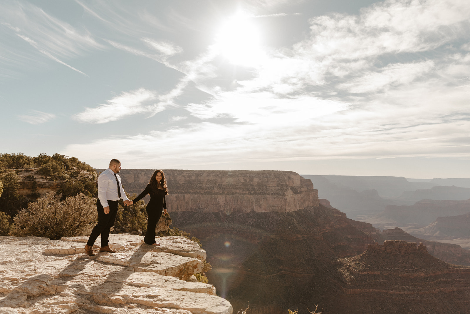 formal wear landscape Grand Canyon Engagement Photos