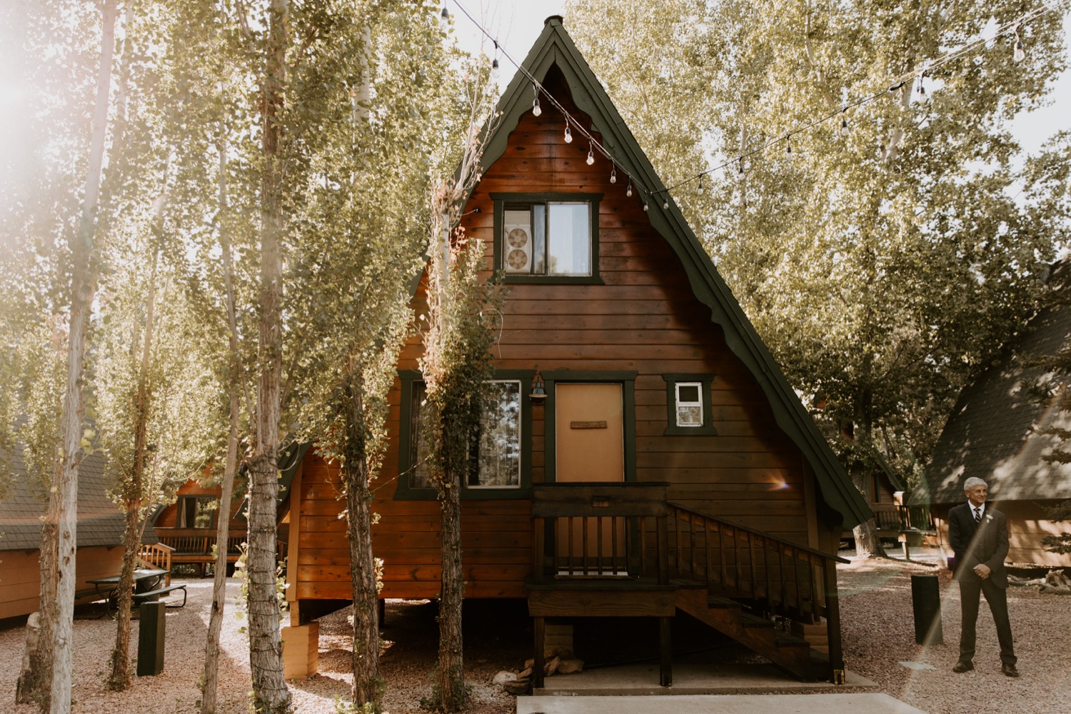 cute cabins at one of Arizona's forest wedding venues 
