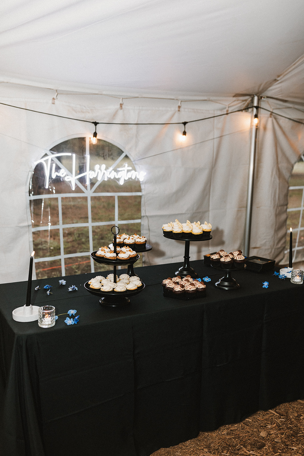 tented reception desert tables at one of Arizona's forest wedding venues