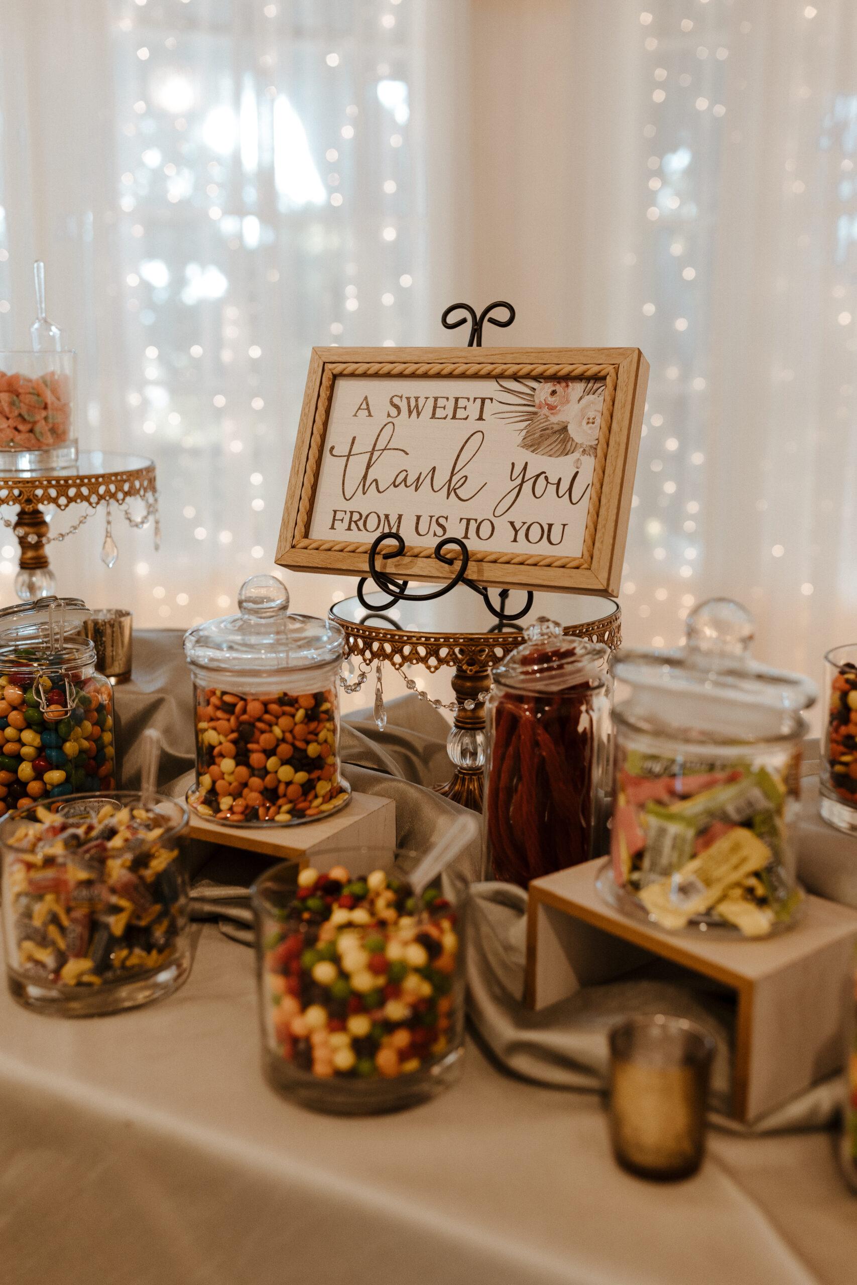sweets table details and sign 