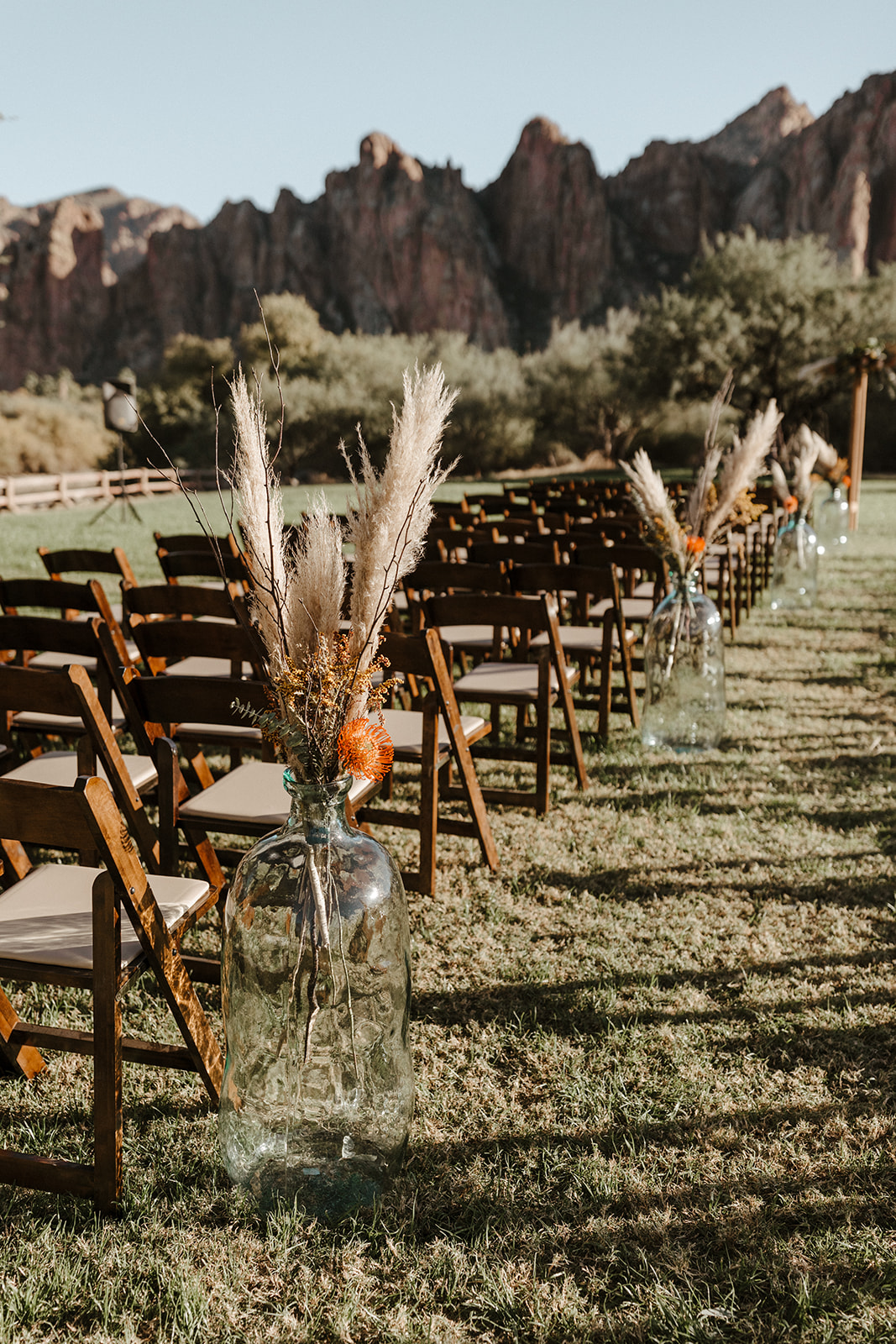 ceremony aisle decorations at Saguaro Lake Guest Ranch Wedding