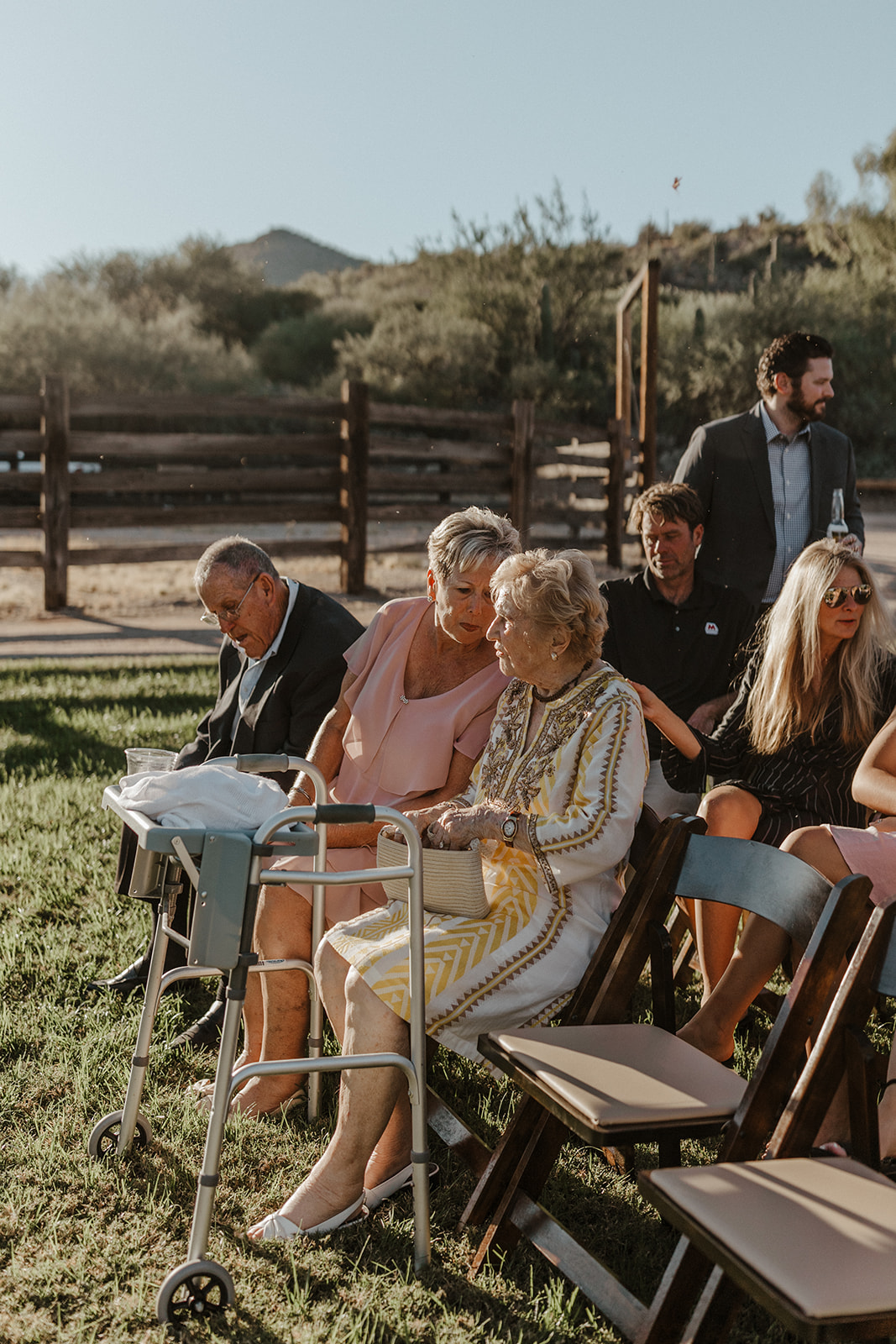 candid of guests during the ceremony of Saguaro Lake Guest Ranch Wedding
