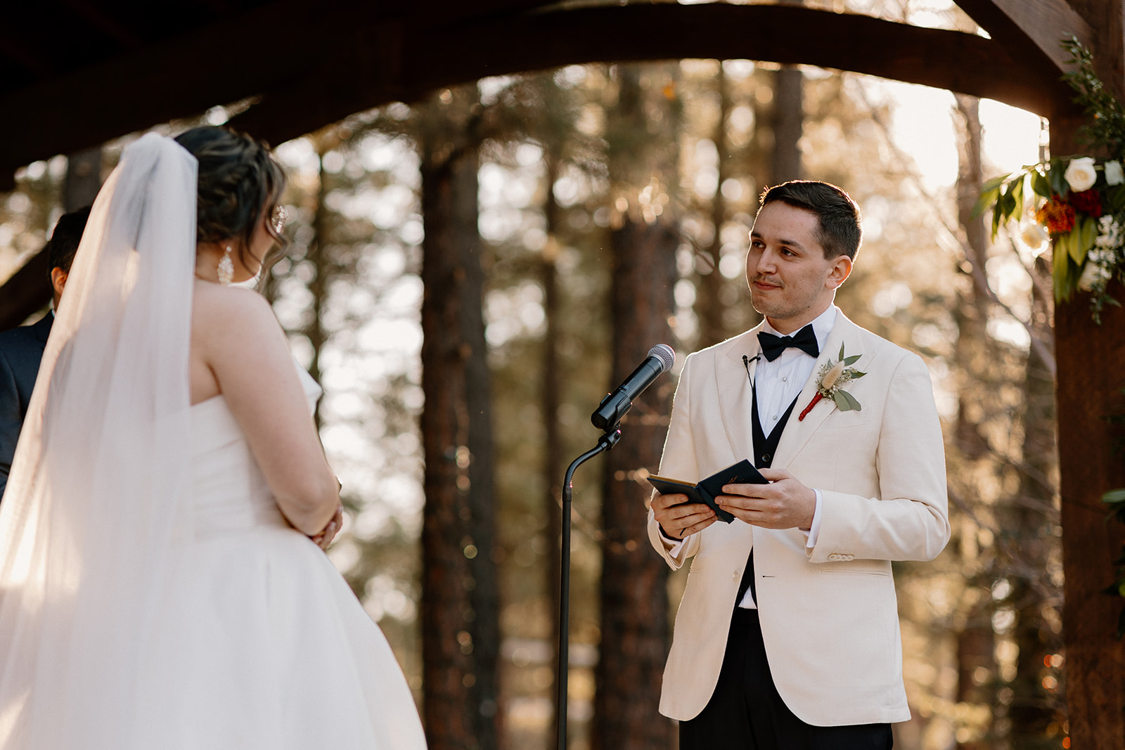 Groom reads his vows during their dreamy wedding day