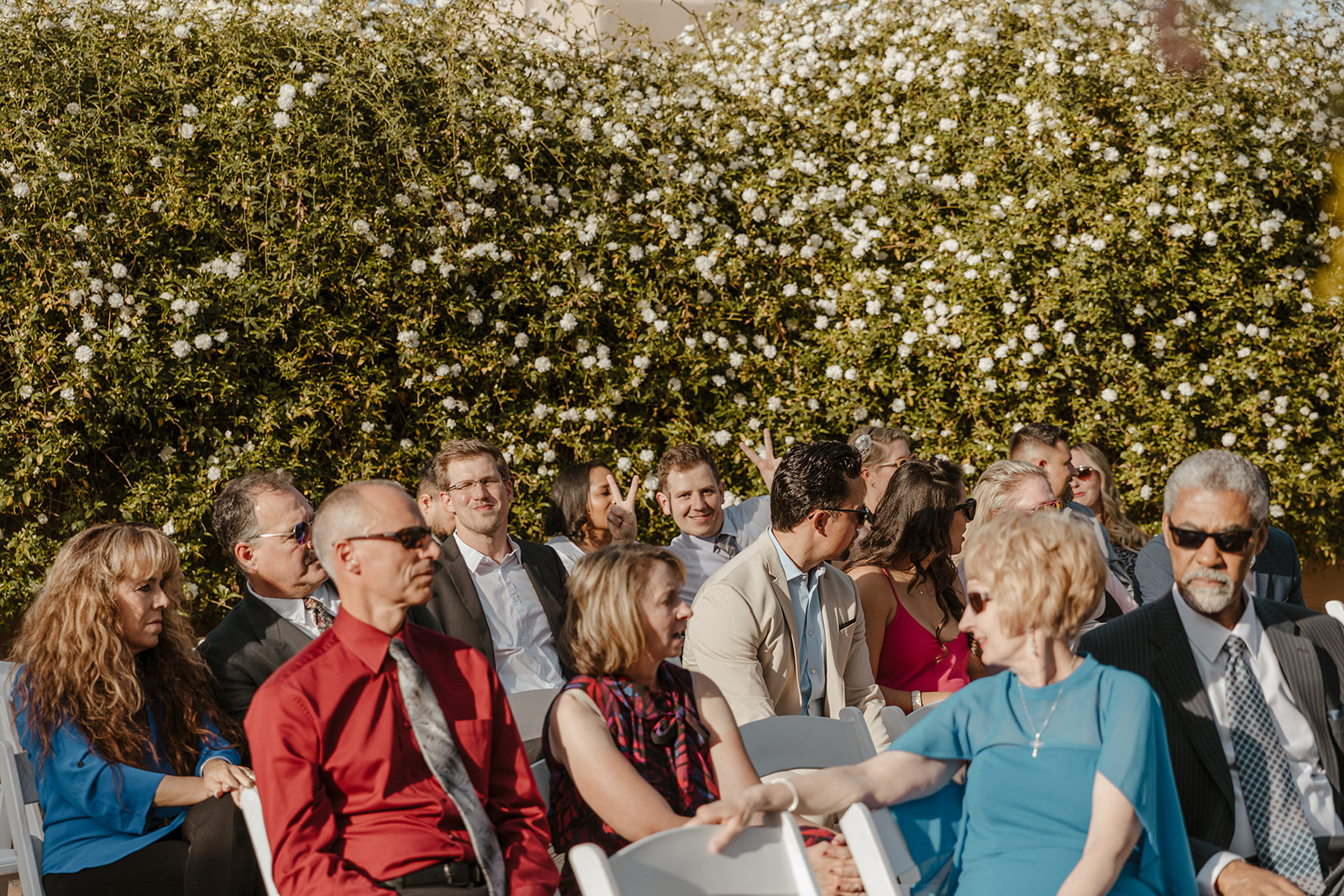 Guests look on during the stunning wedding day