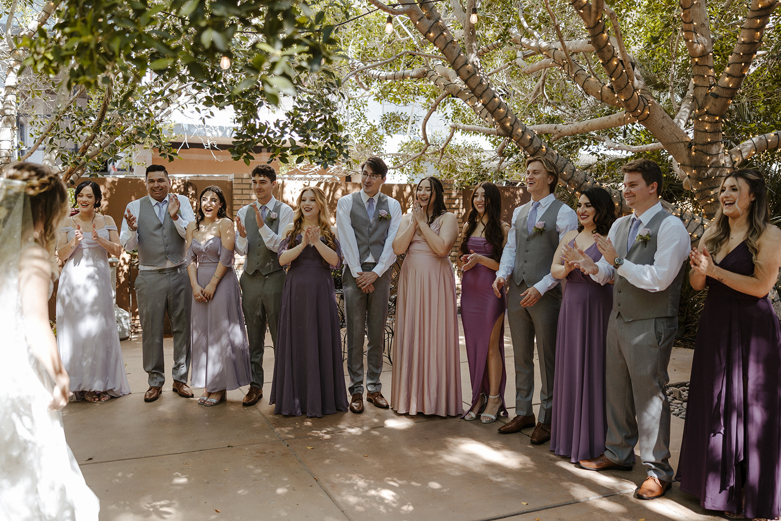 Guests celebrate the bride and groom on their stunning Arizona wedding day!