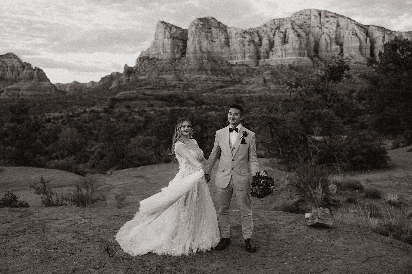 Arizona desert elopement sight ready for the big day at Bell Rock.