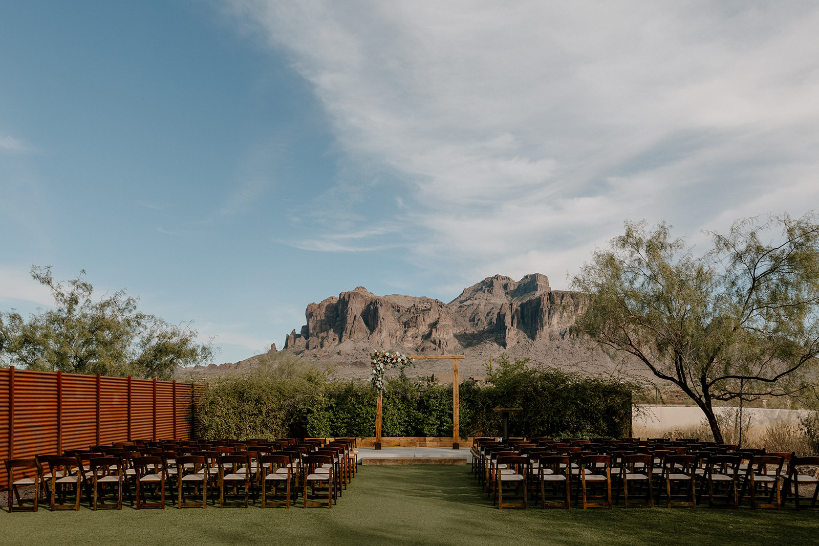 stunning Arizona wedding ceremony set up and ready for the big day!