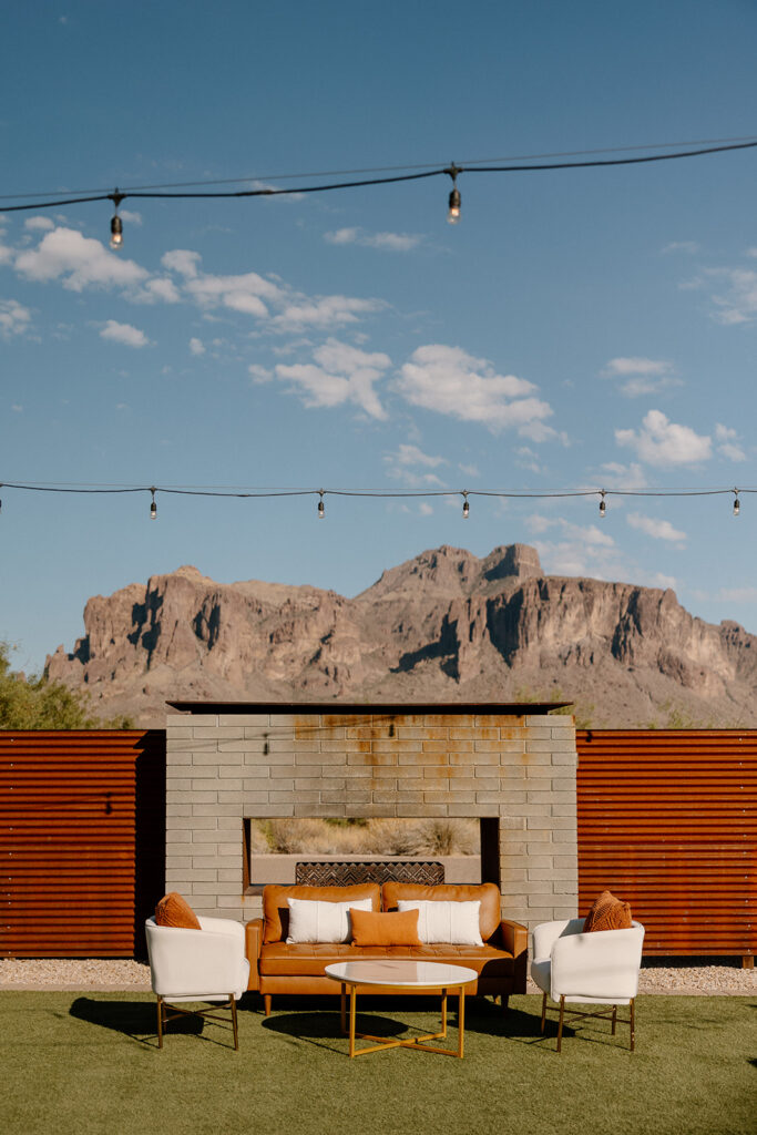 Stunning Arizona desert wedding venue sit ready for the guests! 
