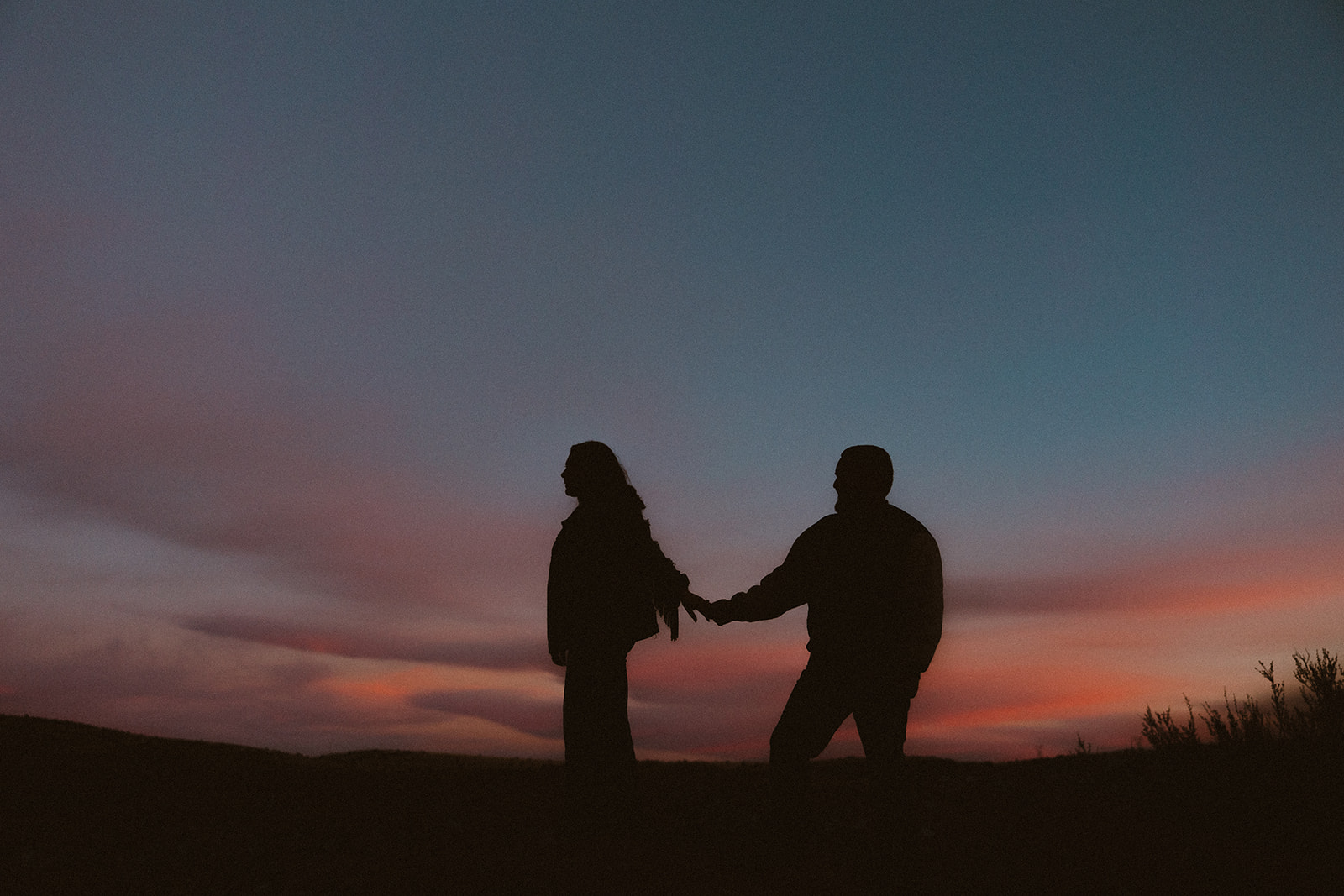 sunset photo of a beautiful couple during their Arizona engagement photoshoot