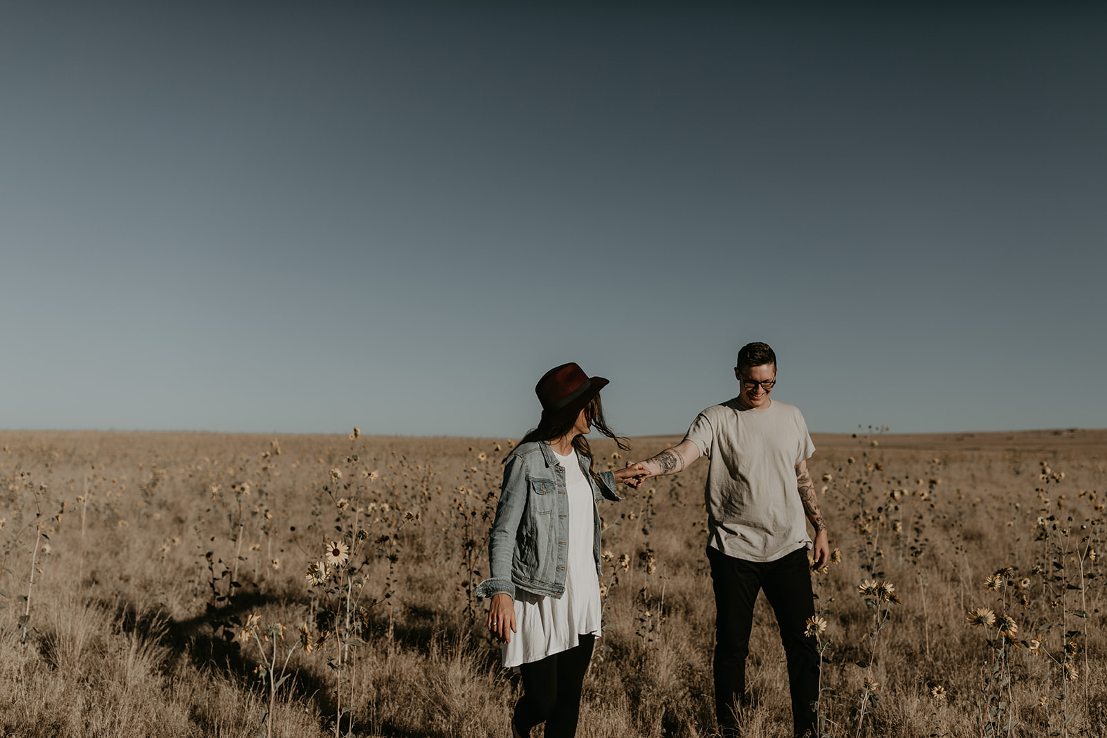 couple pose together in the gorgeous Utah nature during their outdoor engagement photoshoot 