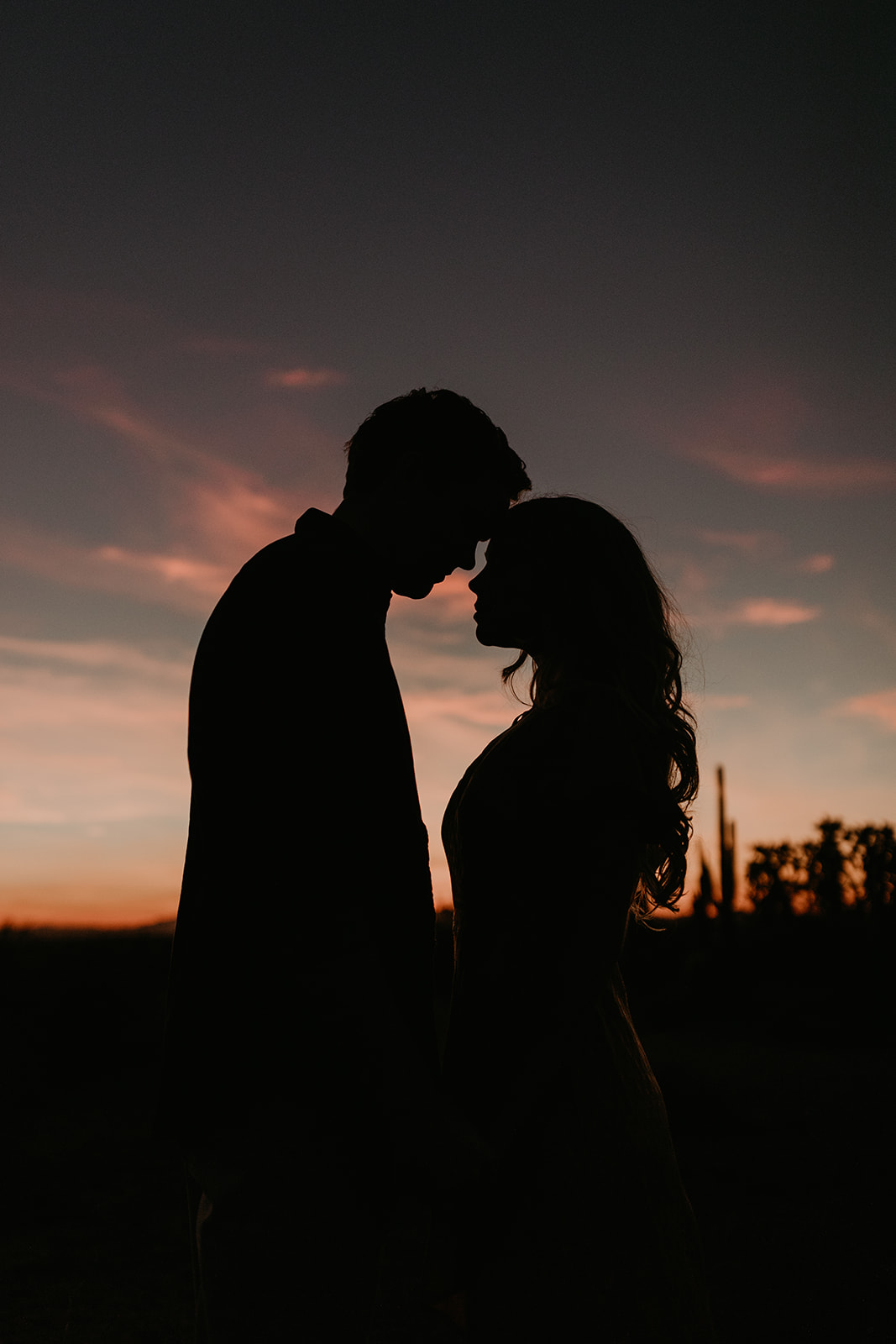 dreamy late night lost dutchman state park engagement photoshoot