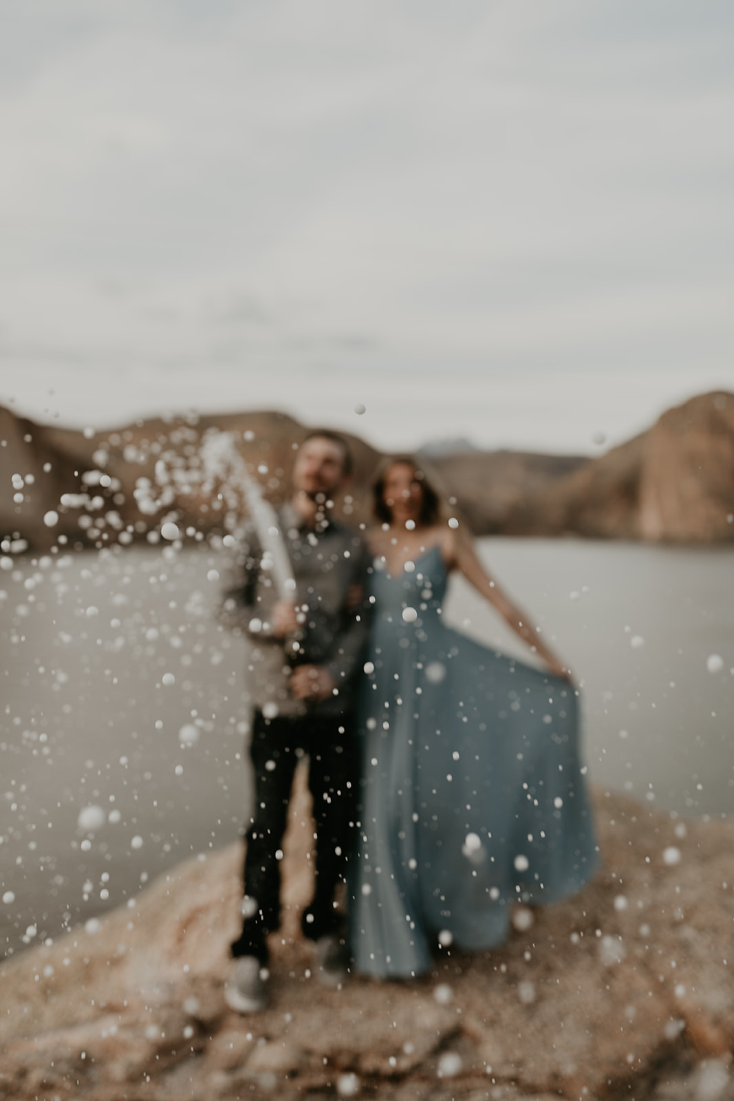 beautiful couple share an intimate moment in the Arizona nature