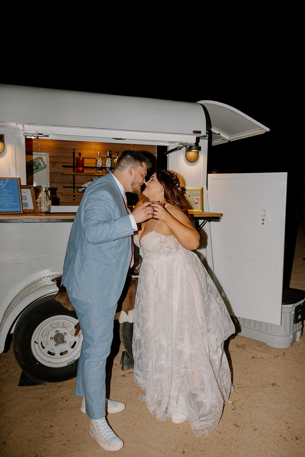 candid wedding reception photos of a backyard Arizona wedding 