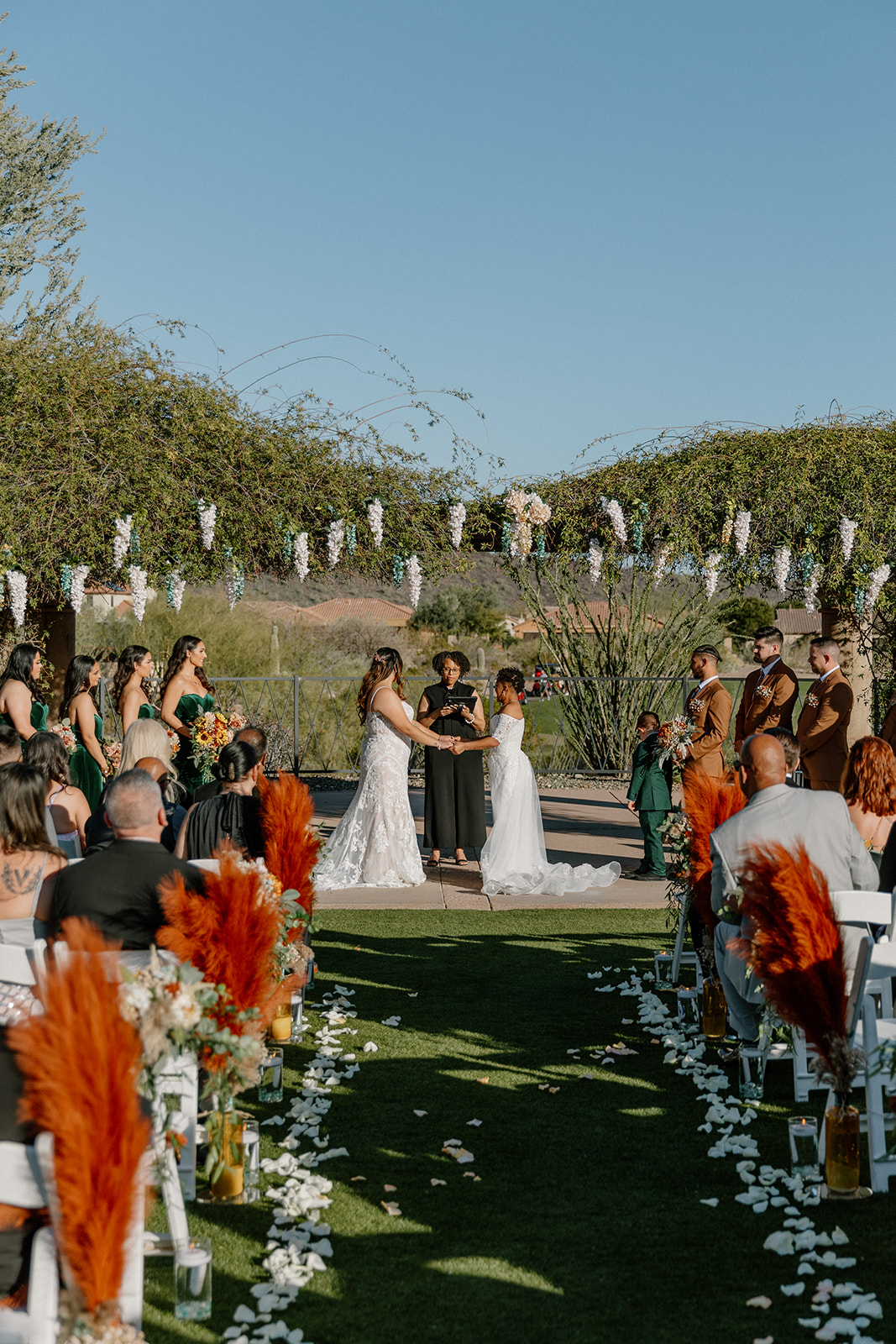 beautiful two bride Arizona wedding ceremony