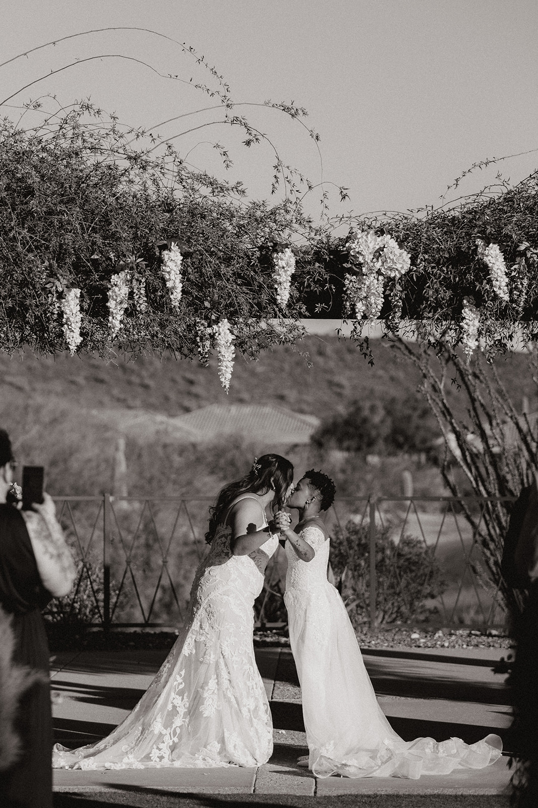 beautiful two bride Arizona wedding ceremony