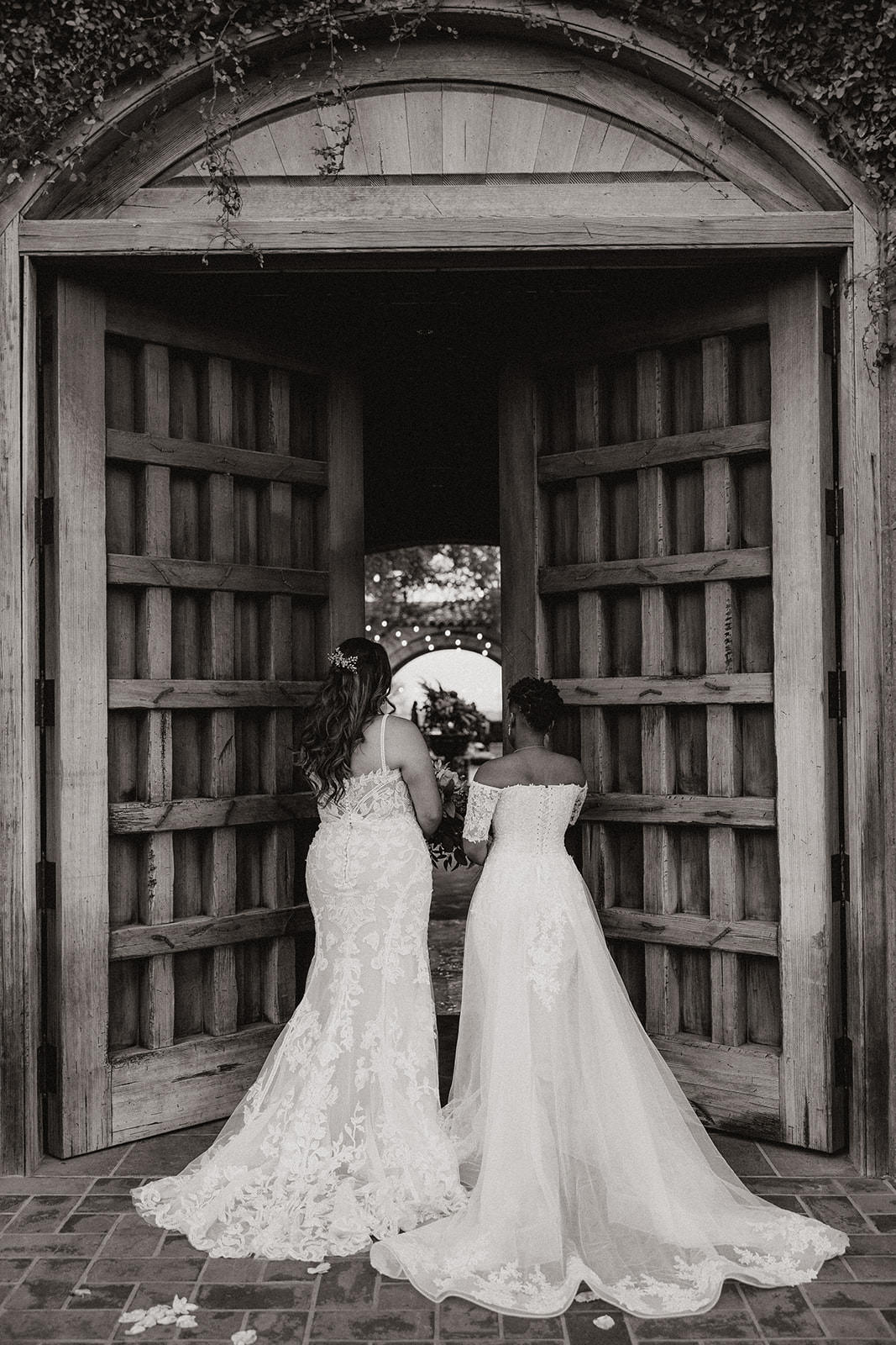 stunning brides pose together during their dreamy blackstone country club wedding