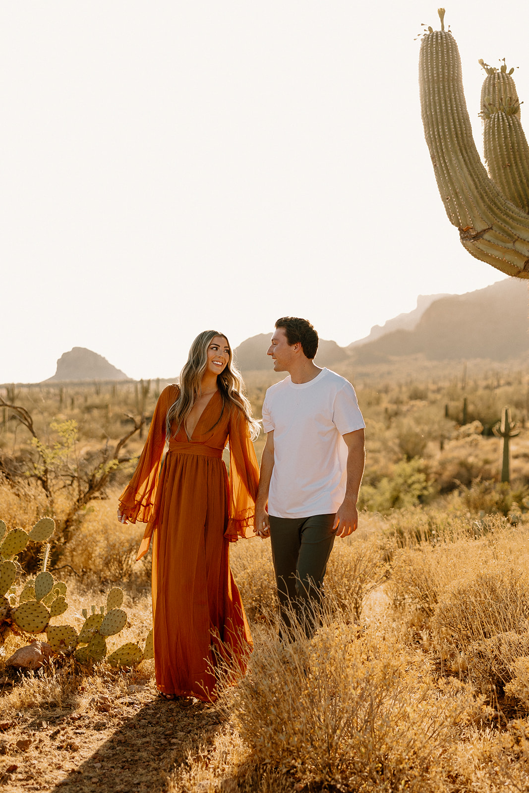 beautiful couple pose together in favorite photography locations in arizona