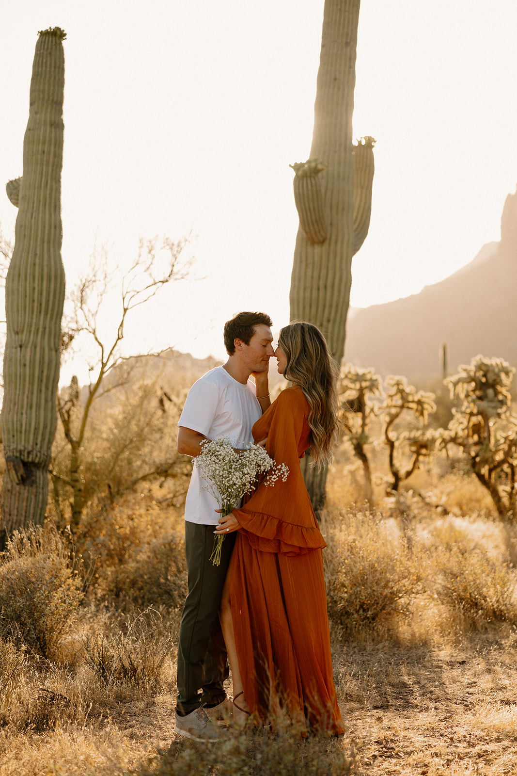 beautiful couple pose together in the desert one of my favorite photography locations in arizona