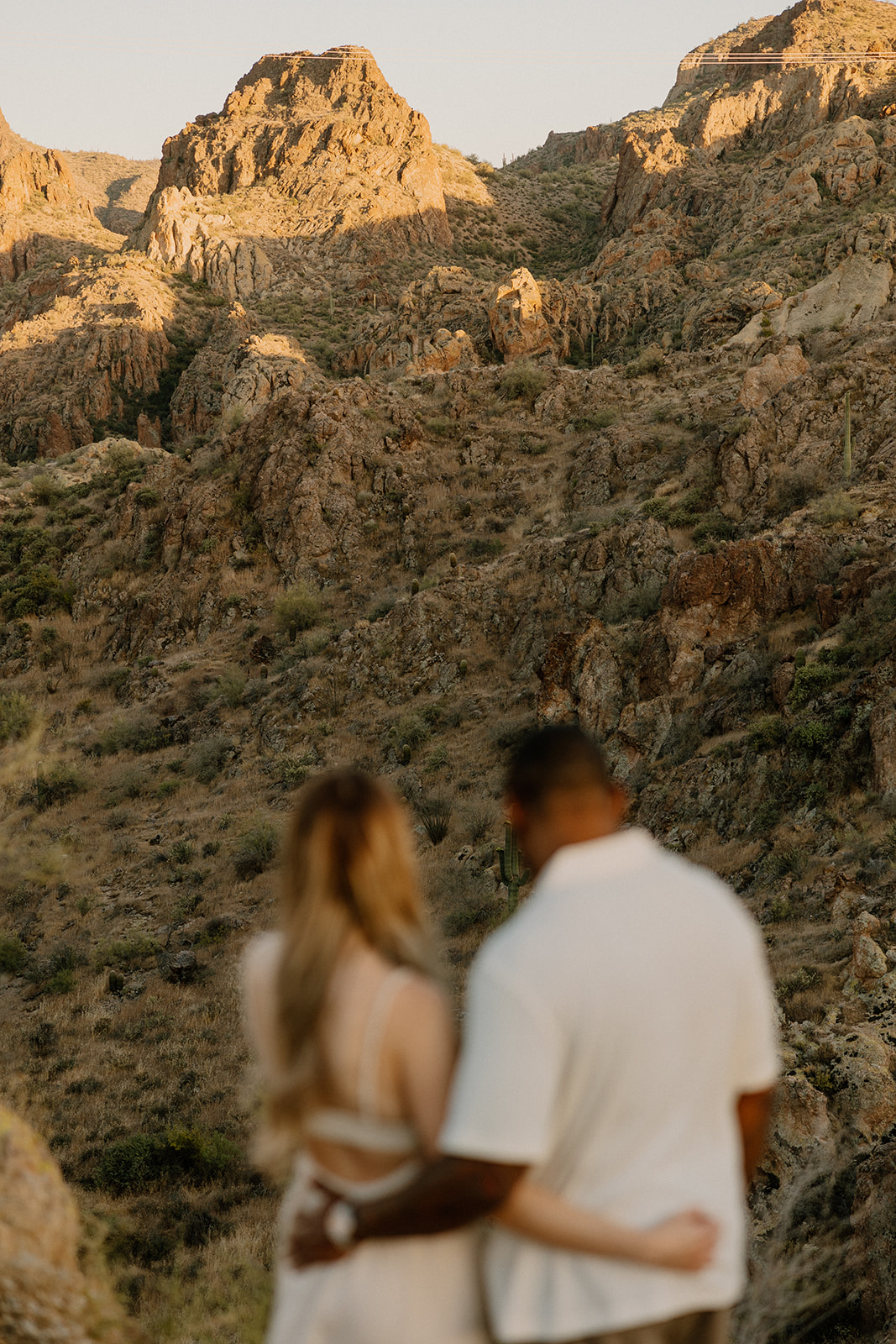 couple share intimate moments during their Arizona engagement photoshoot 