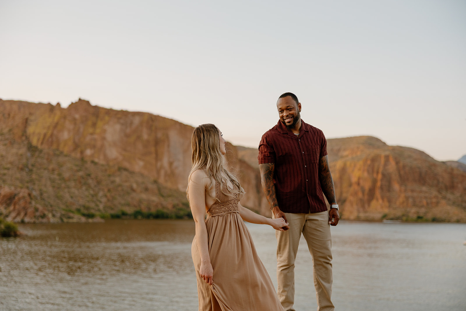 beautiful couple pose together