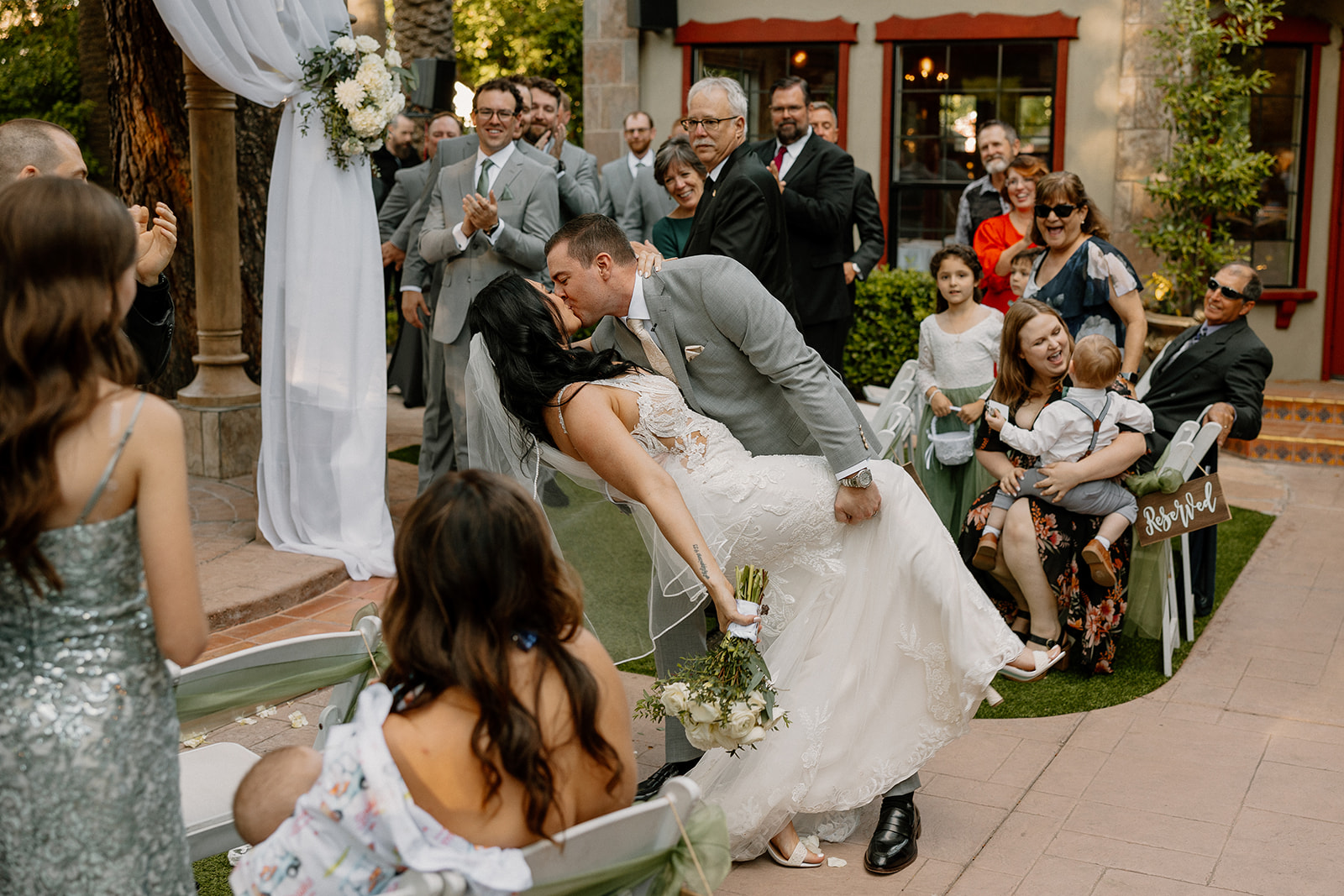 beautiful bride and groom share intimate moments together during their Arizona wedding