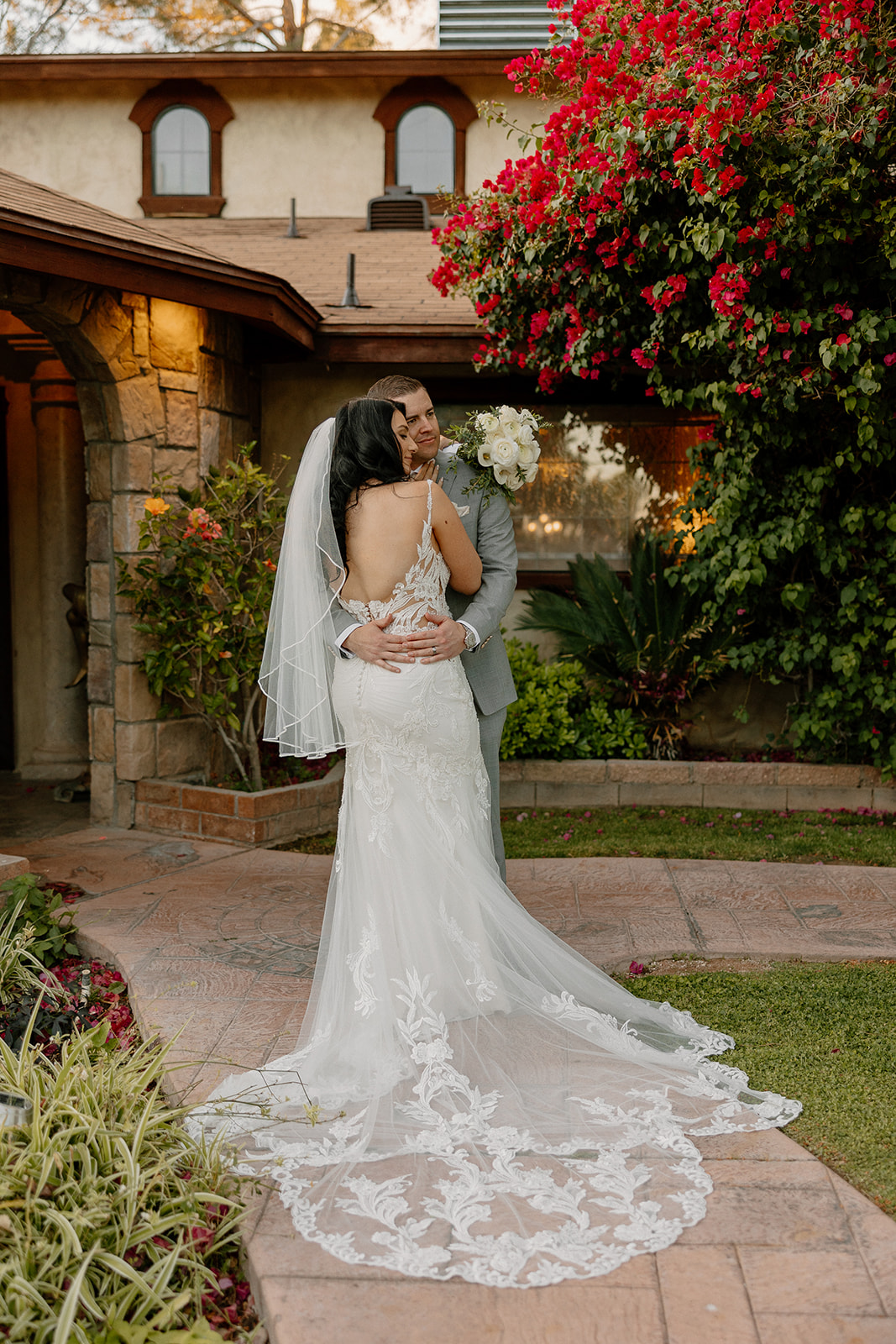 beautiful bride and groom share intimate moments together during their Arizona wedding