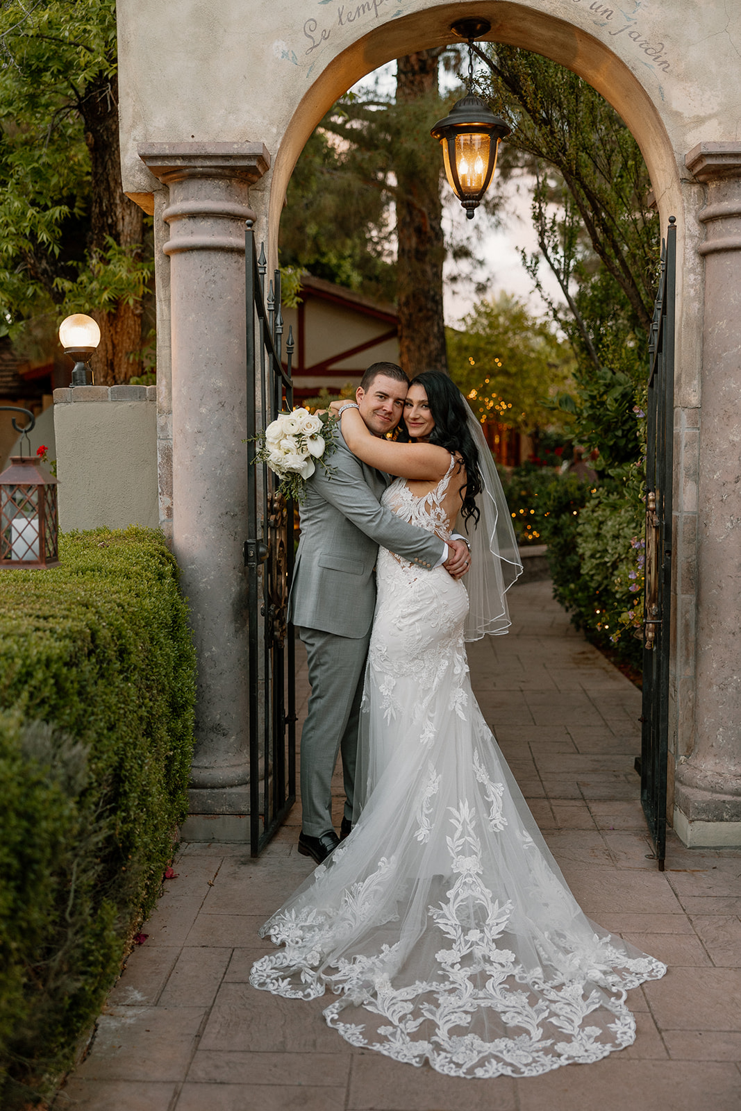 beautiful bride and groom share intimate moments together during their Arizona wedding