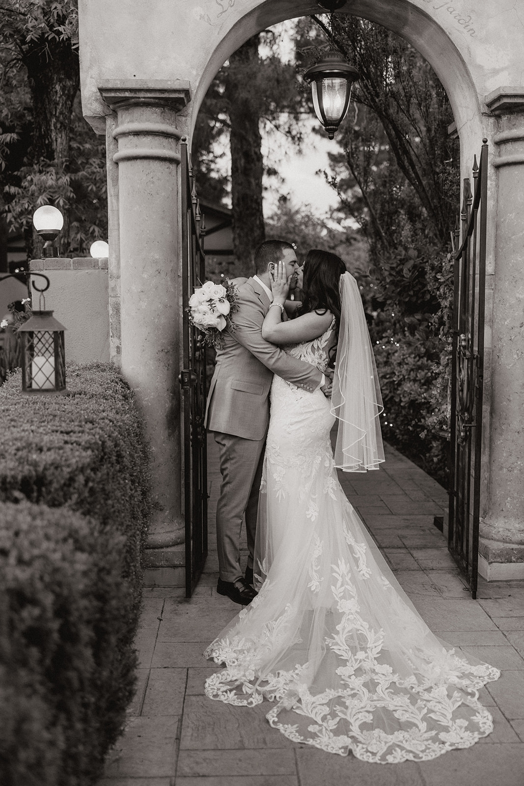 beautiful bride and groom share intimate moments together during their Arizona wedding