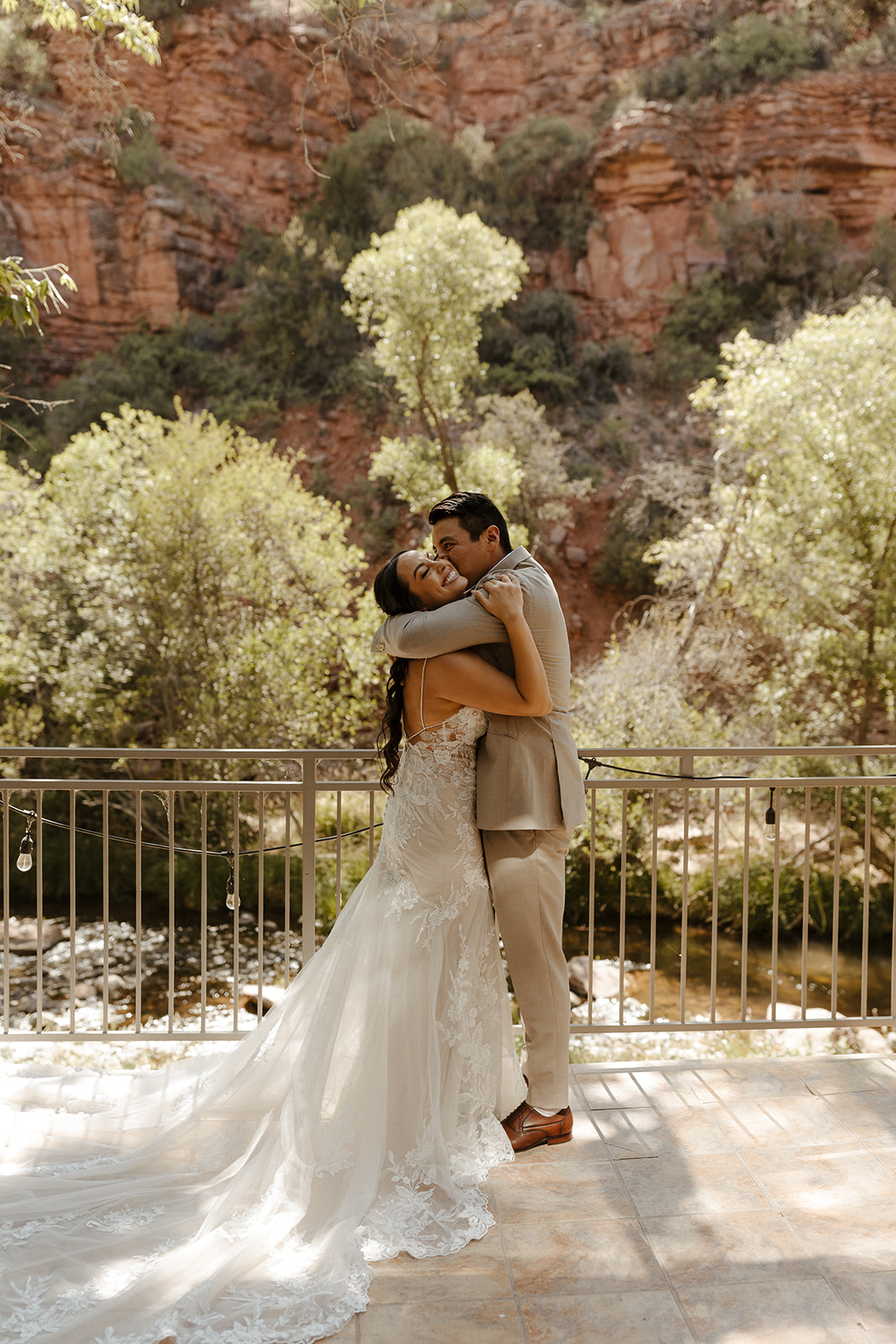 beautiful bride and groom pose together during their tlaquepaque wedding day