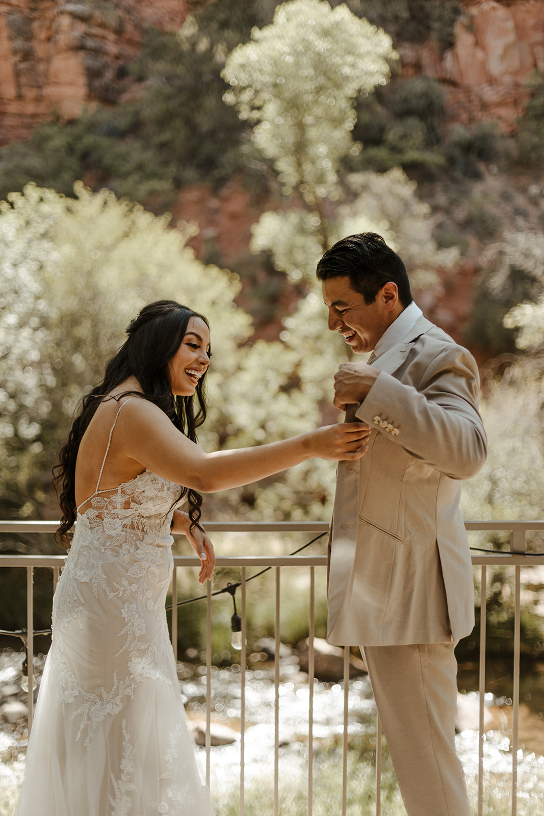 beautiful bride and groom pose together during their tlaquepaque wedding day