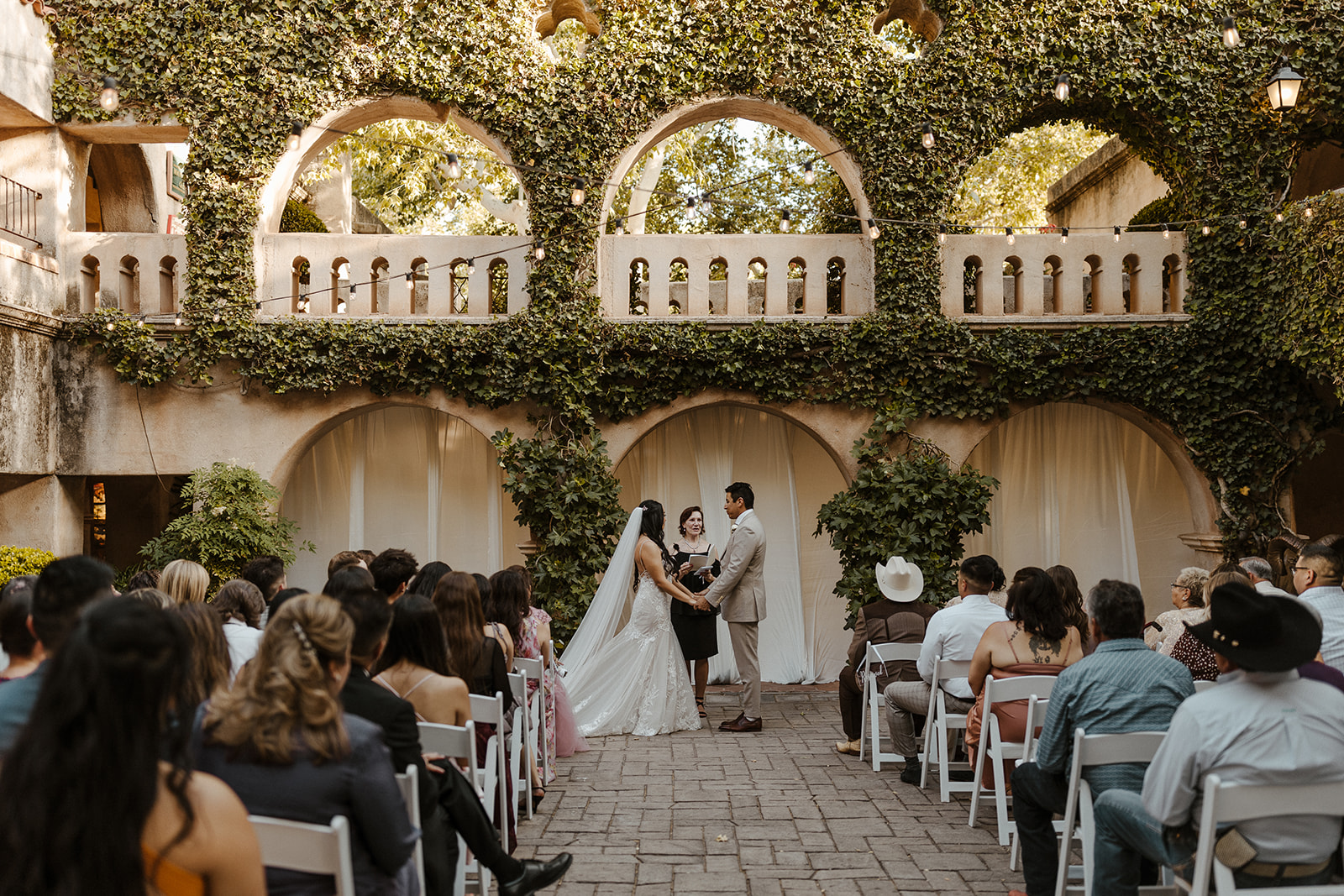 beautiful bride and groom pose together during their tlaquepaque wedding day