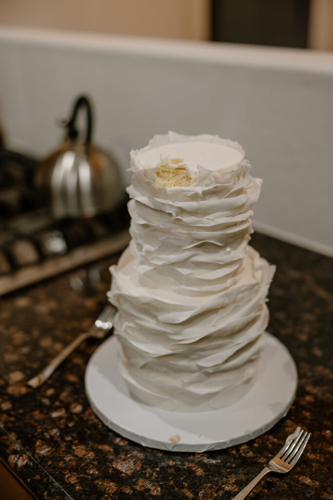 wedding cake awaits its spotlight time!