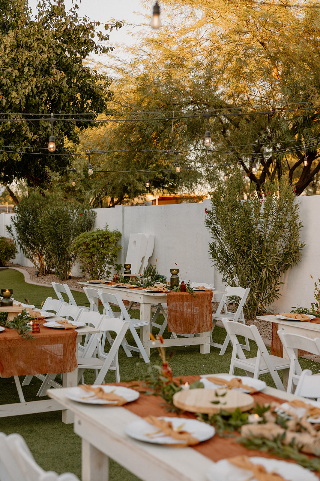 stunning reception area at the Cottage wedding venue in Gilbert, Arizona