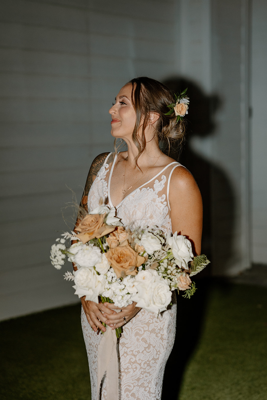 bride stuns as she poses for a photo before her big day