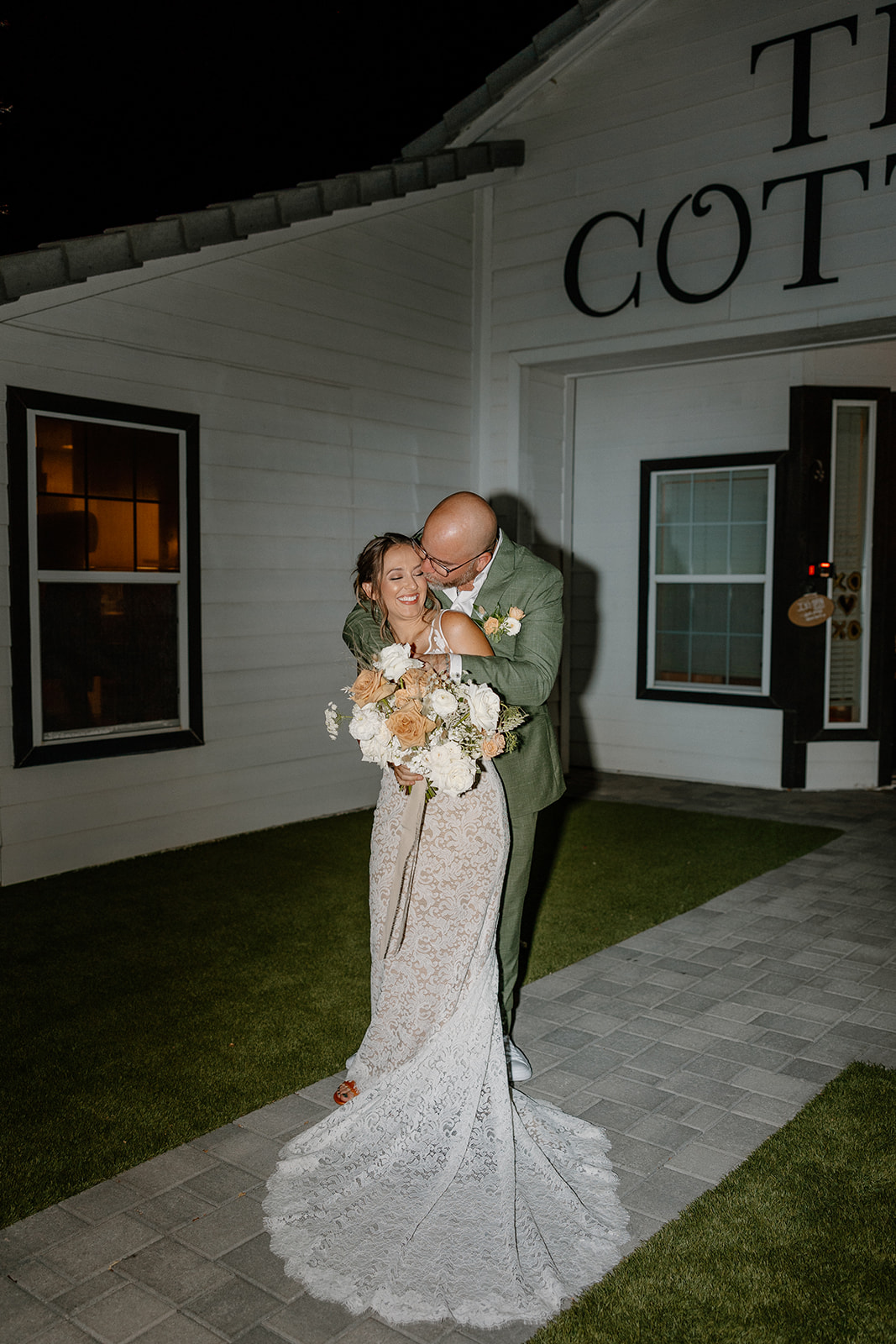 bride and groom share an intimate moment after their dreamy Arizona wedding day