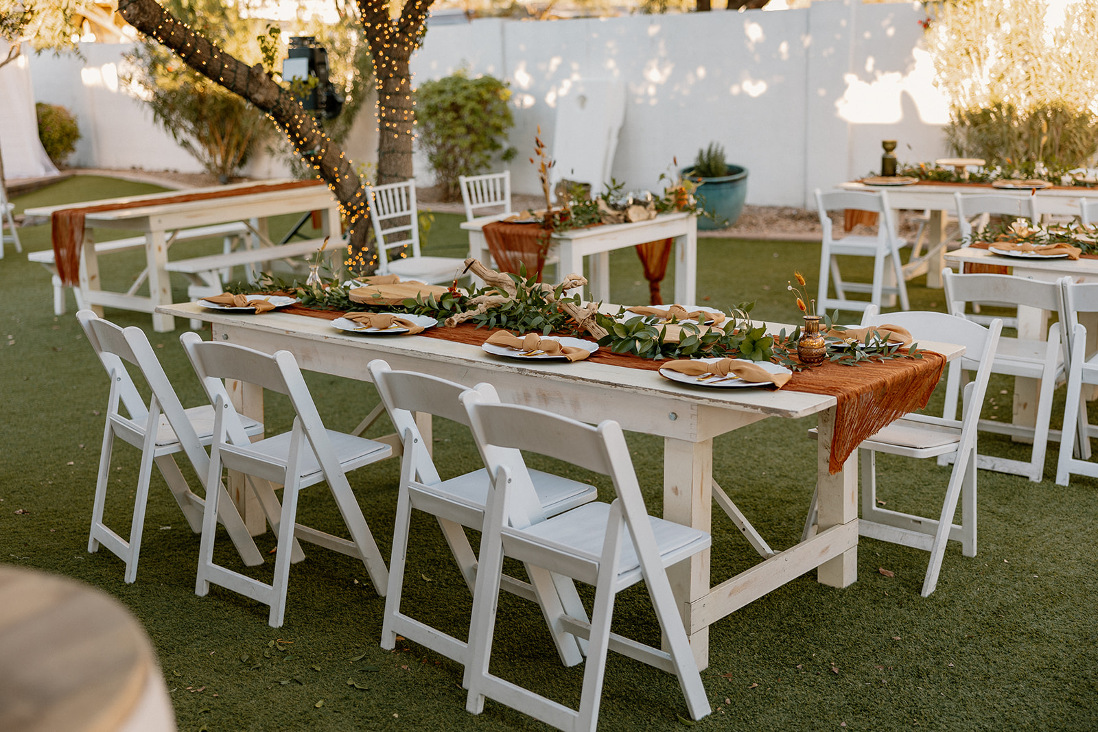 stunning reception area at the Cottage wedding venue in Gilbert, Arizona