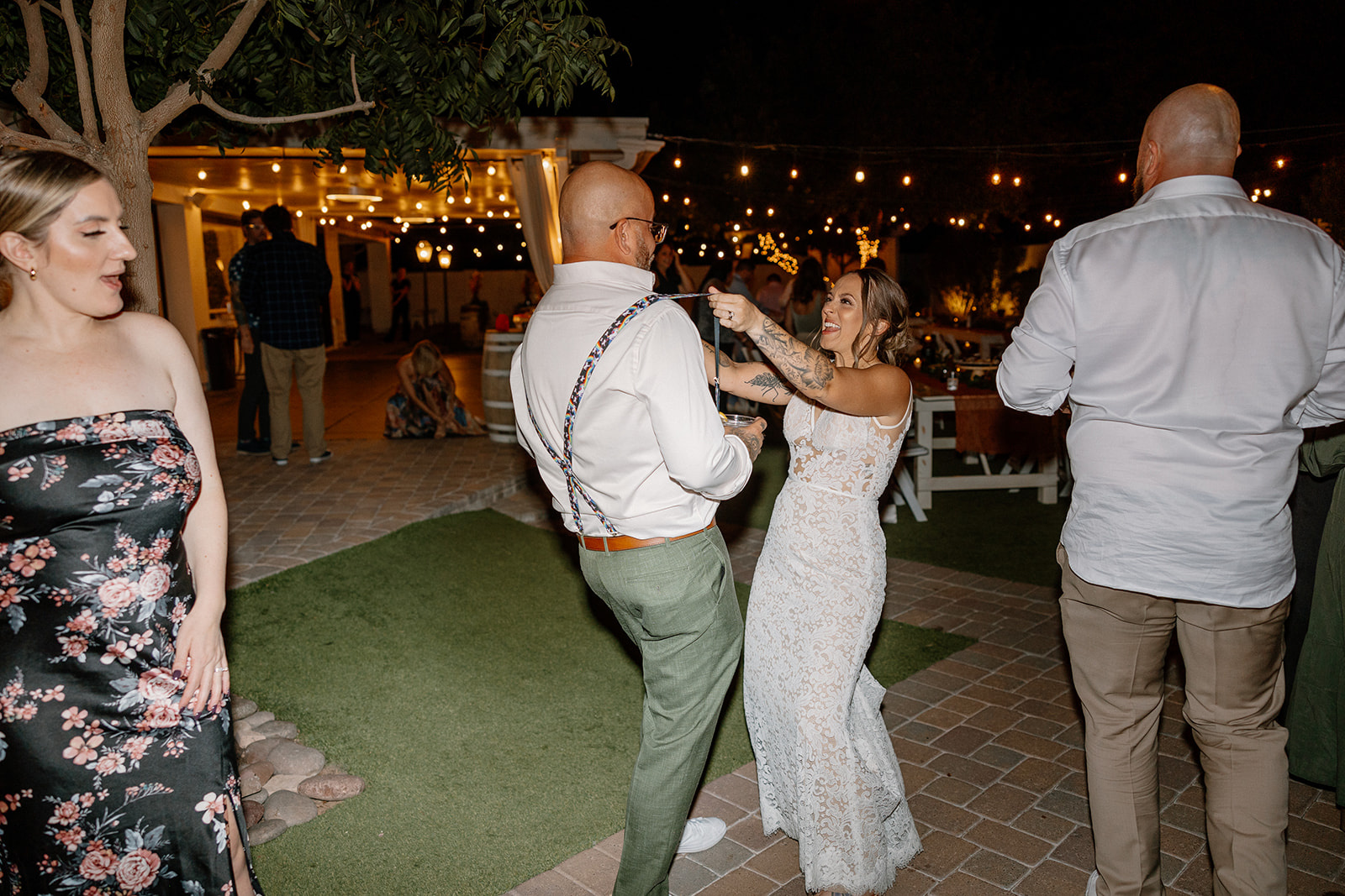 bride and groom dance at their wedding reception