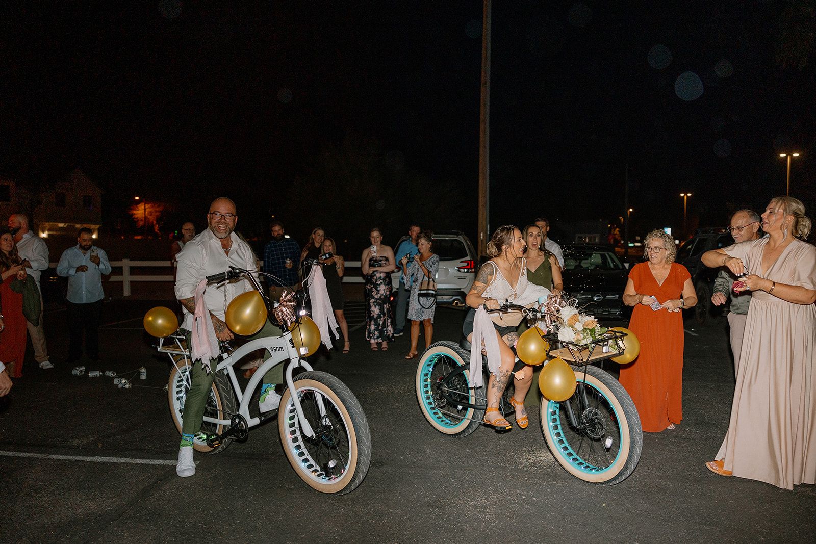 bride and groom exit their dreamy Arizona wedding at the cottage in gilbert az