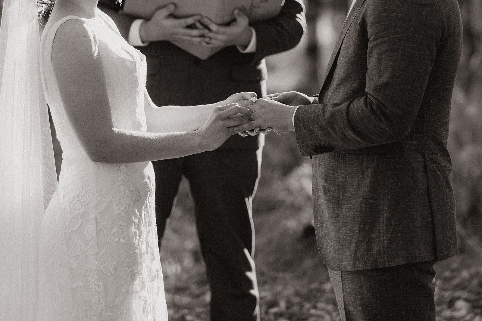 beautiful Fall Flagstaff wedding ceremony hidden in the trees