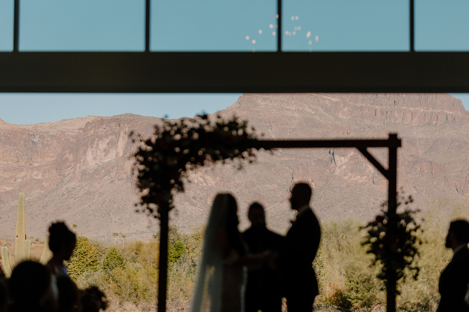 beautiful wedding ceremony at desert view's chapel