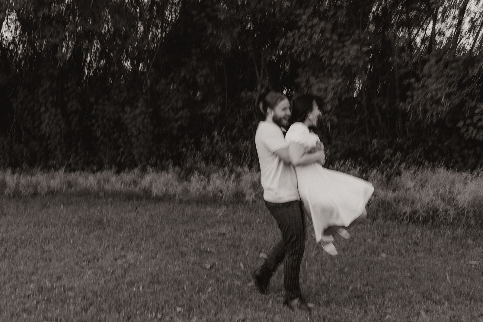Playful documentary style engagement photos from a beautiful greenery filled Arizona engagement photoshoot