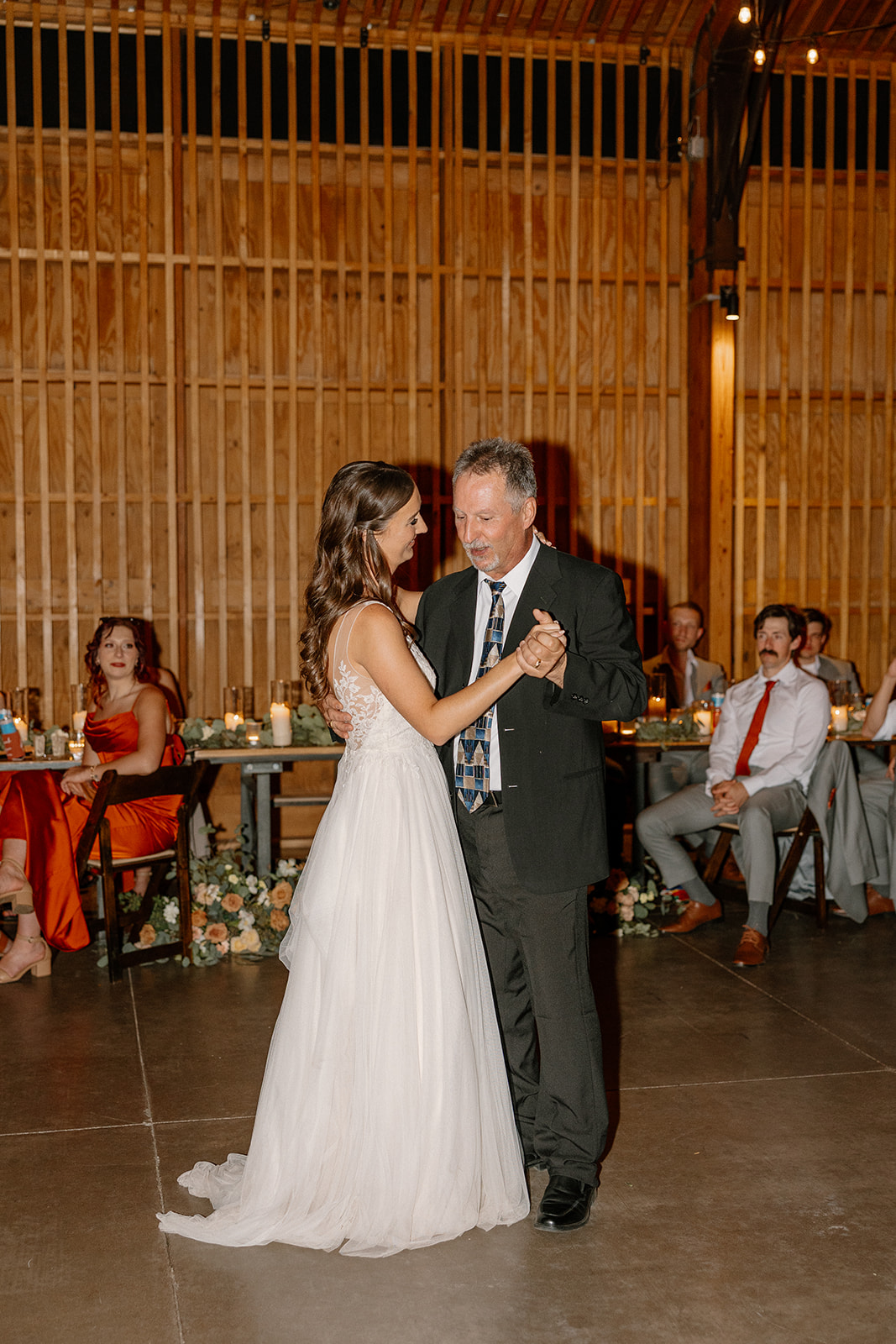 Bride dancing with her dad during a heartfelt father-daughter moment at The Paseo reception.