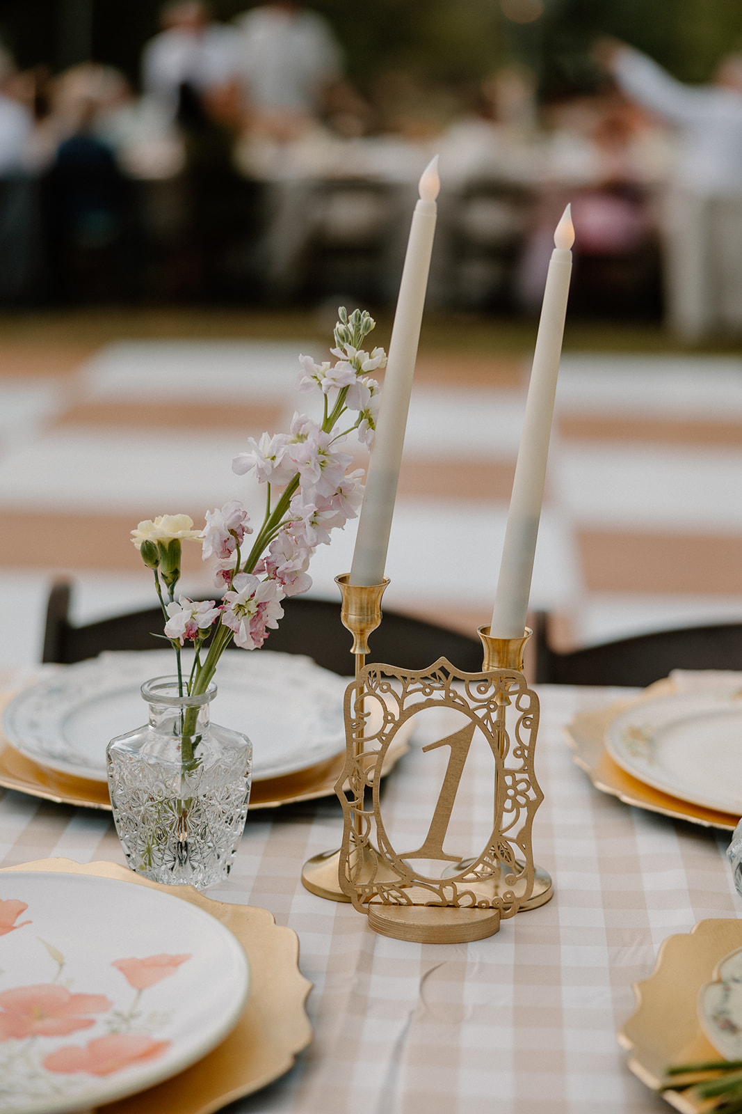 A bride and groom's wedding details on their tables