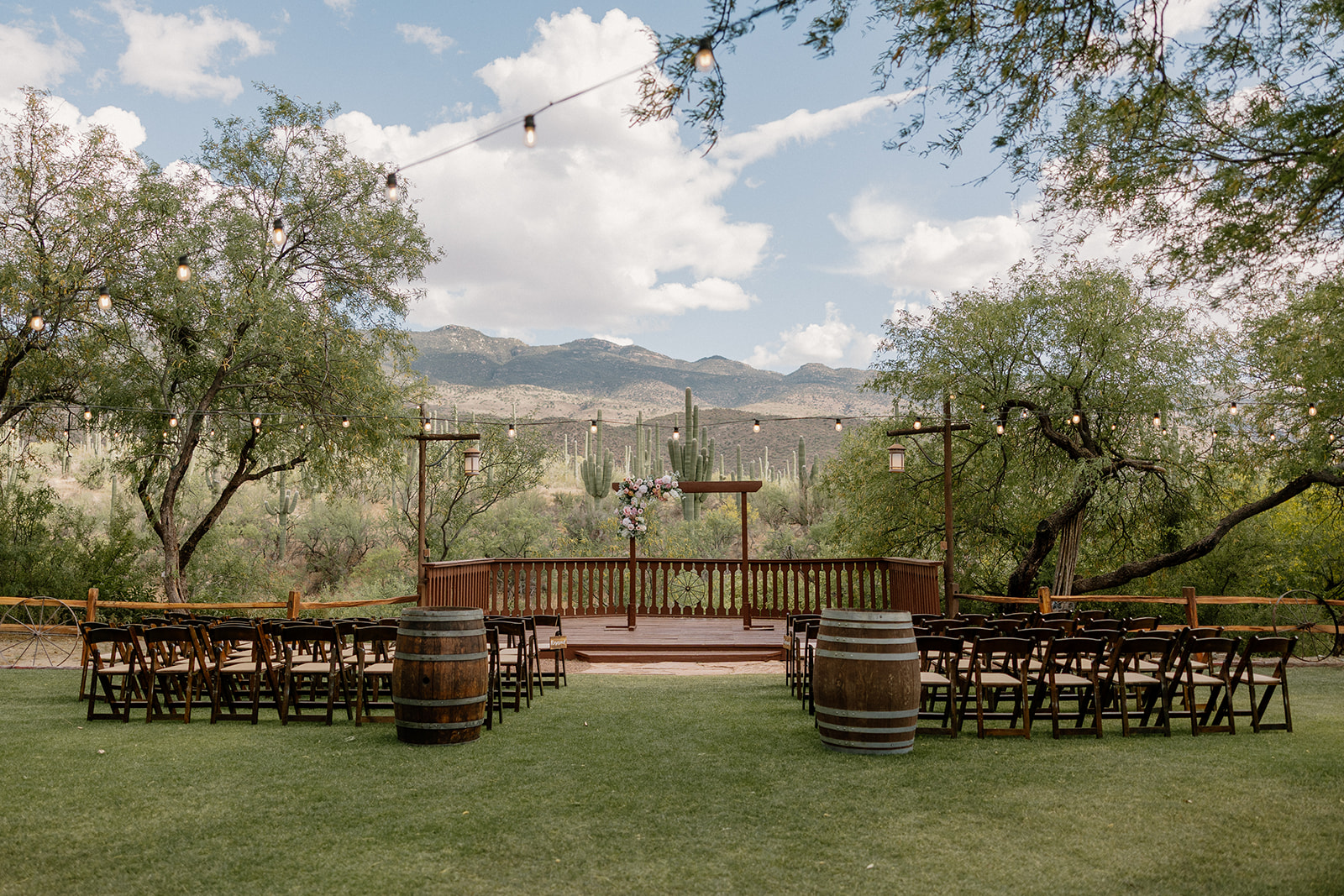 A ceremony setup at Cactus View at Tanque Verde Ranch