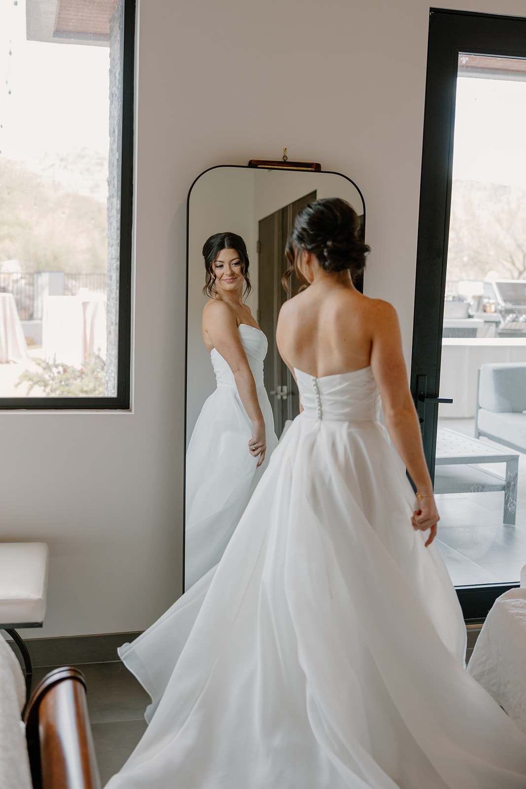 A bride getting ready for a wedding