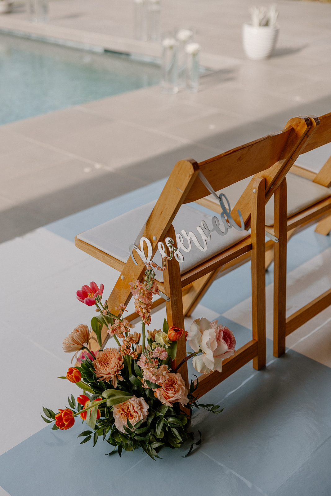A backyard wedding ceremony setup