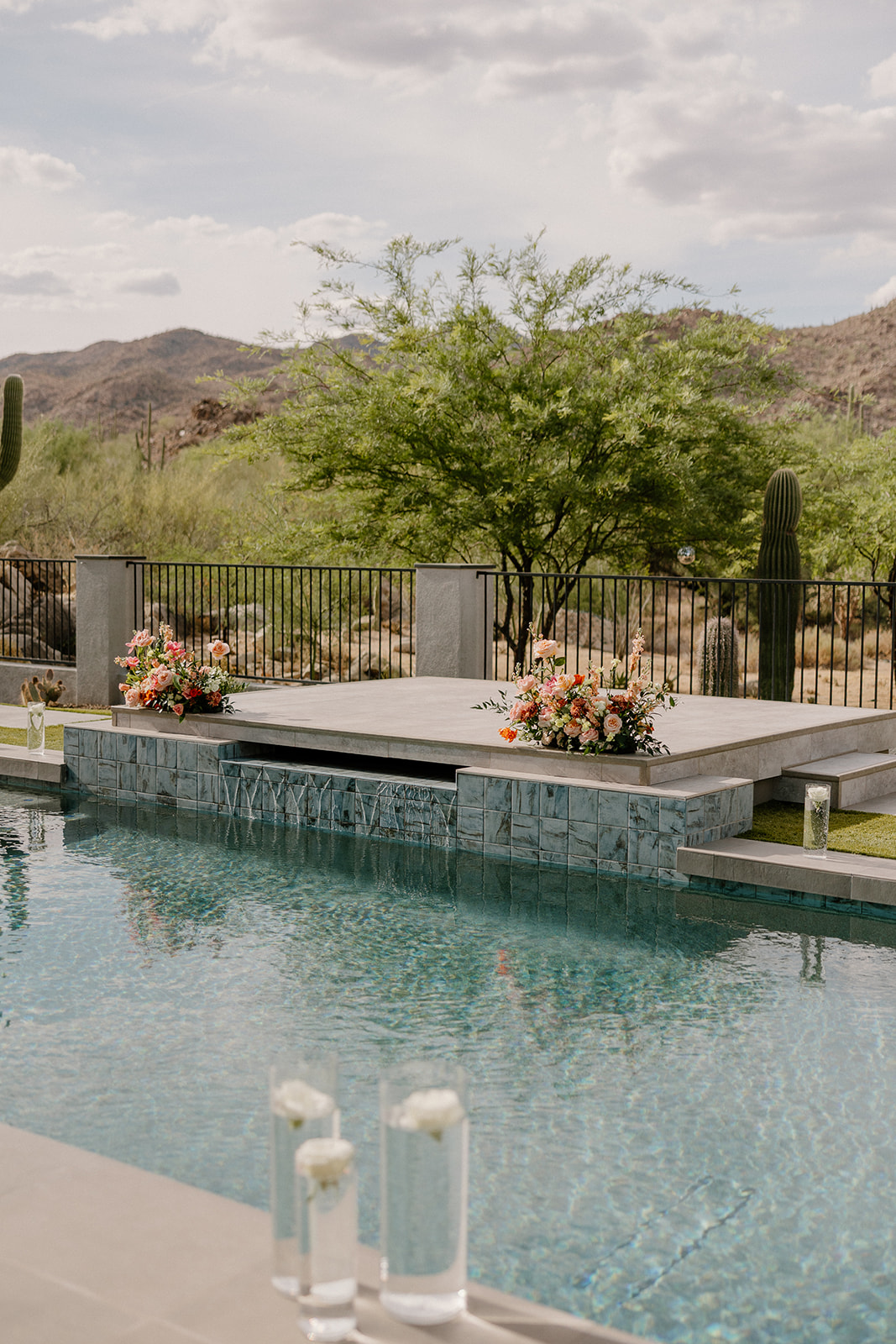 A backyard wedding ceremony setup