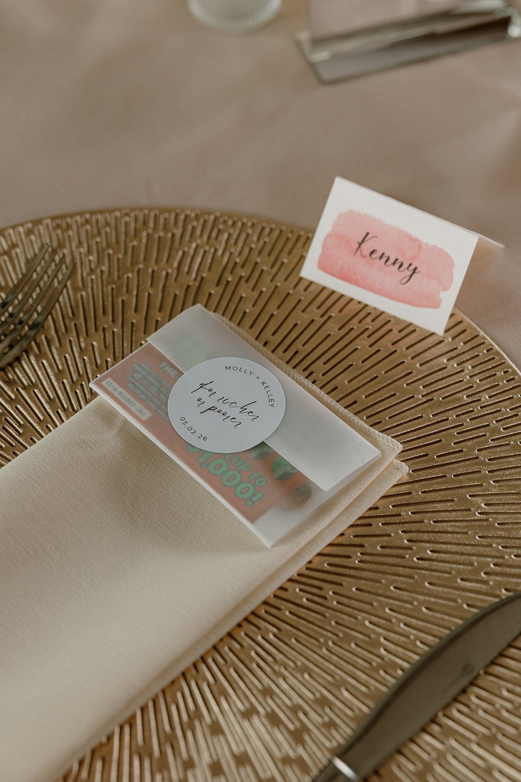 Wedding table settings for an Arizona wedding