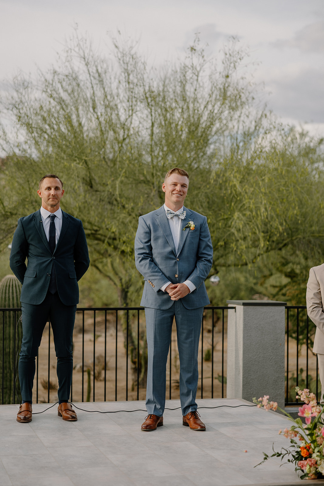 A groom's reaction to bride walking down the aisle